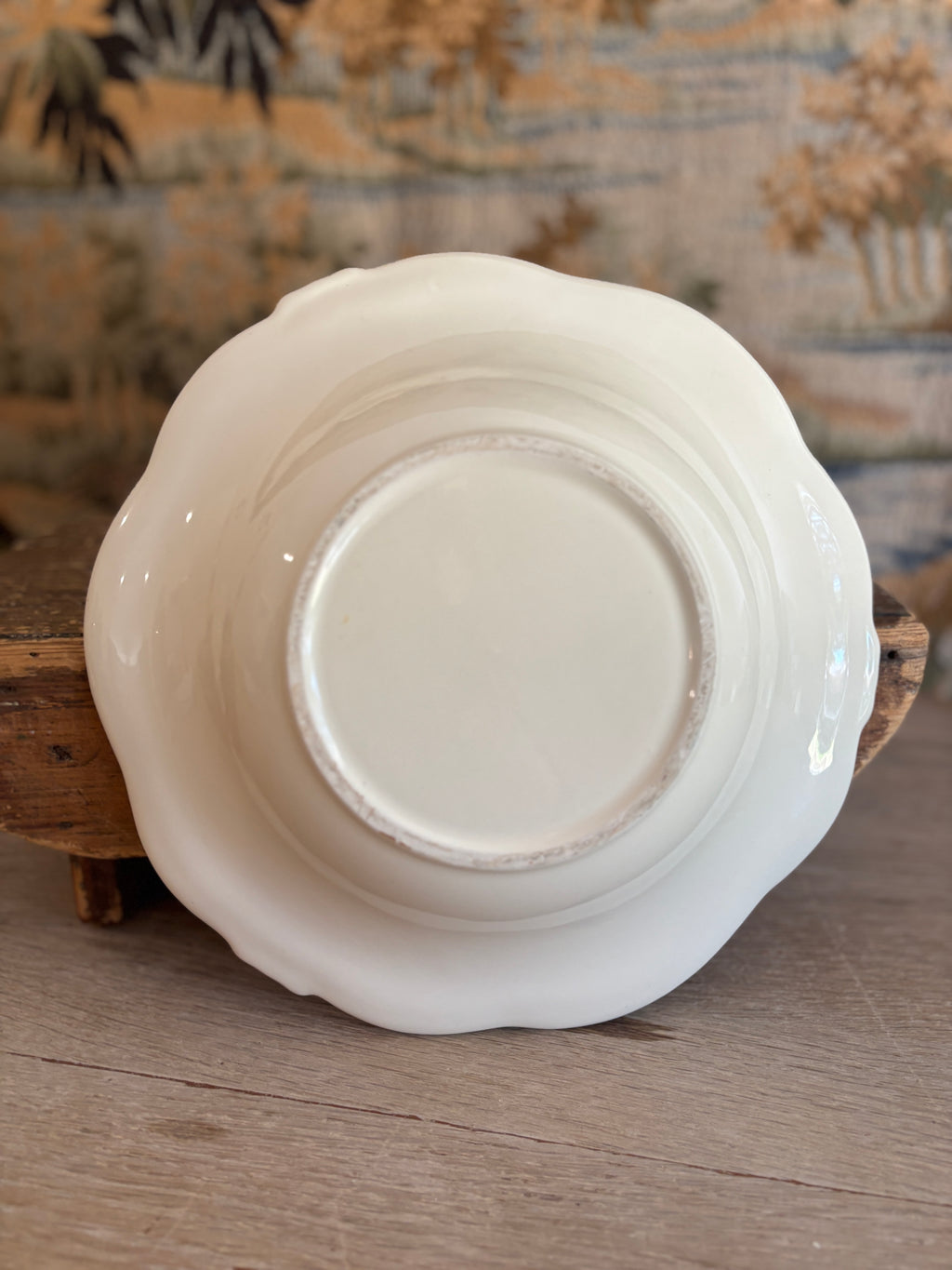 Antique French Creamy White Ironstone Bowl