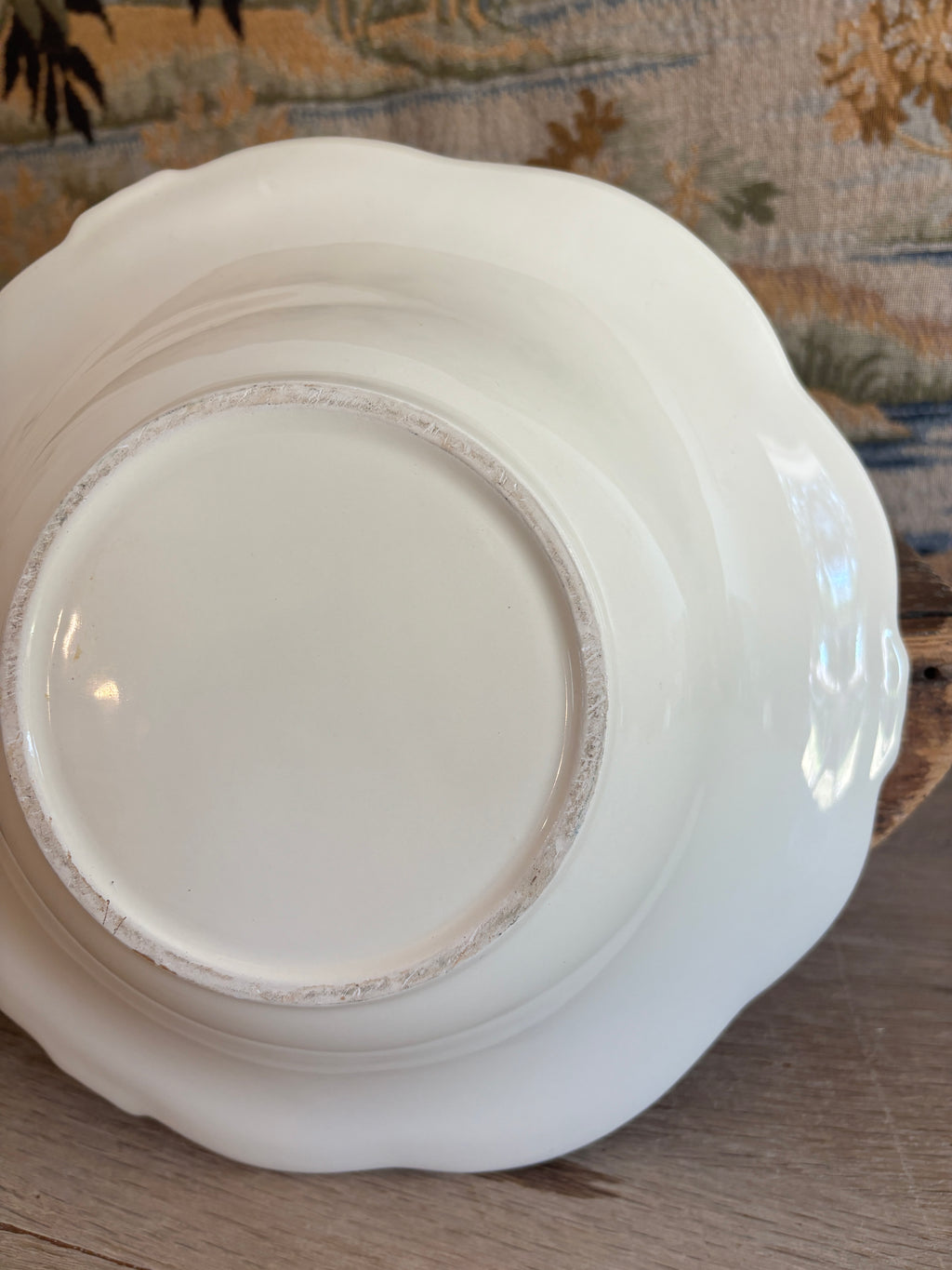 Antique French Creamy White Ironstone Bowl