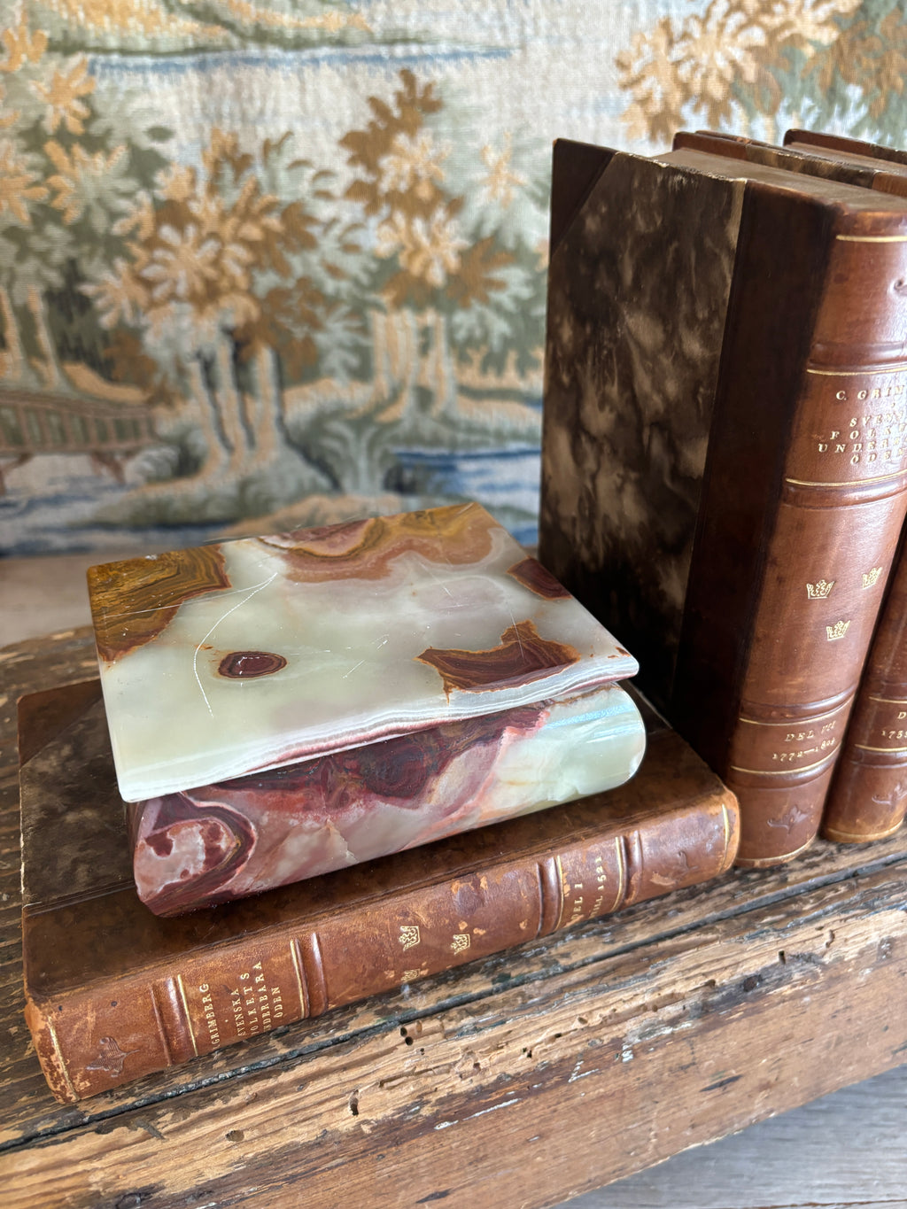 Vintage Banded Onyx Trinket Box