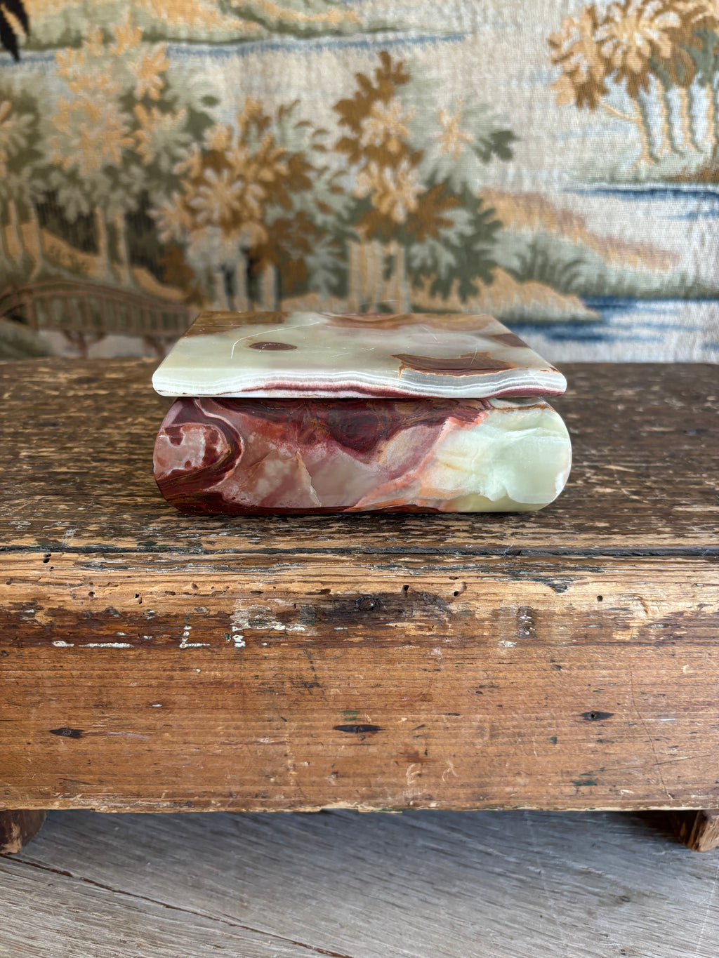 Vintage Banded Onyx Trinket Box
