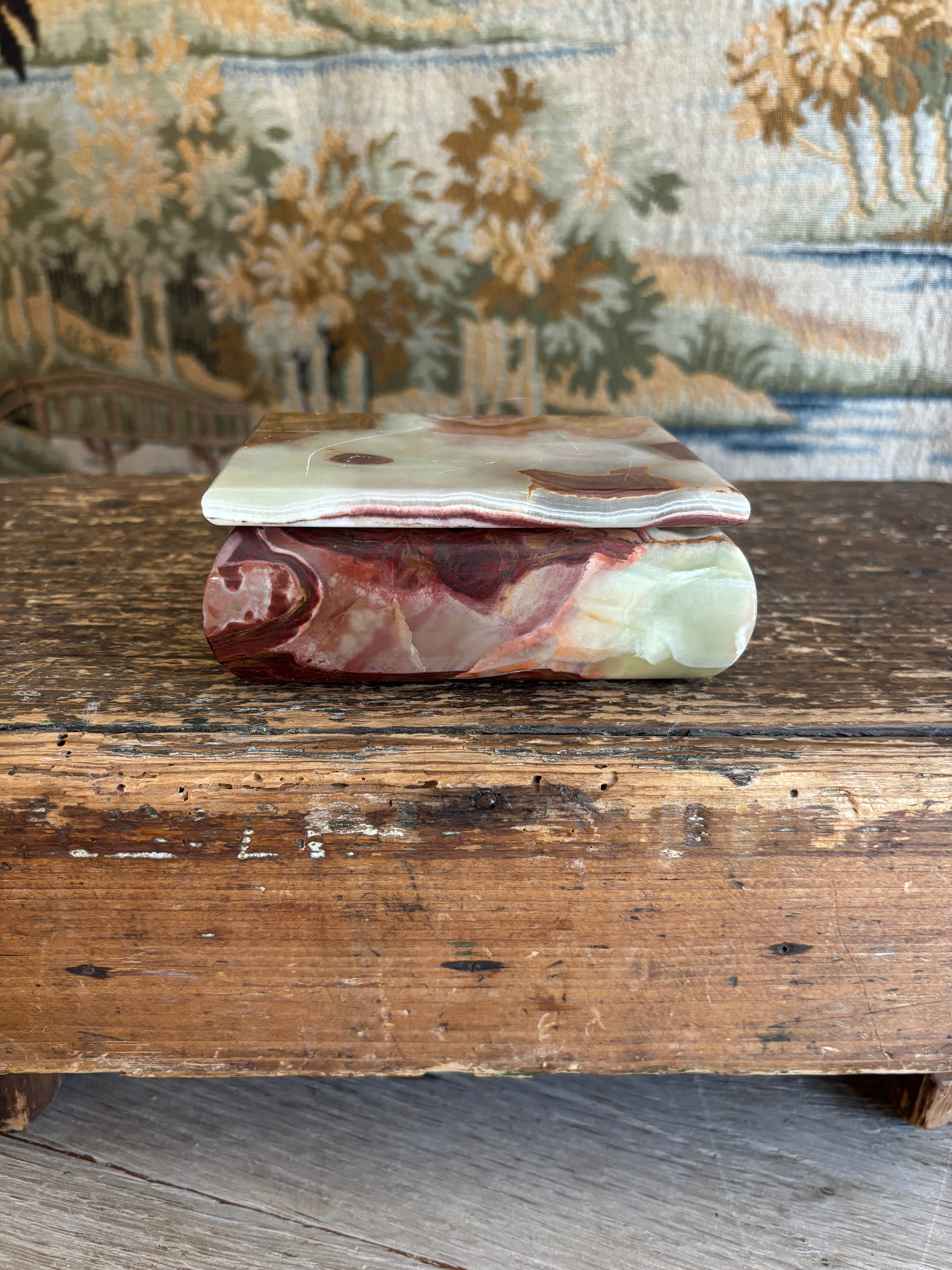 Vintage Banded Onyx Trinket Box