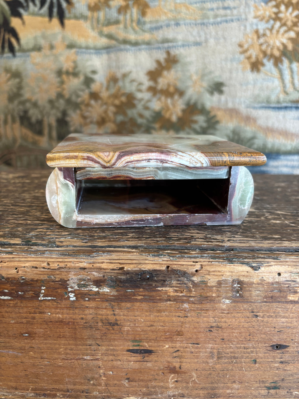 Vintage Banded Onyx Trinket Box