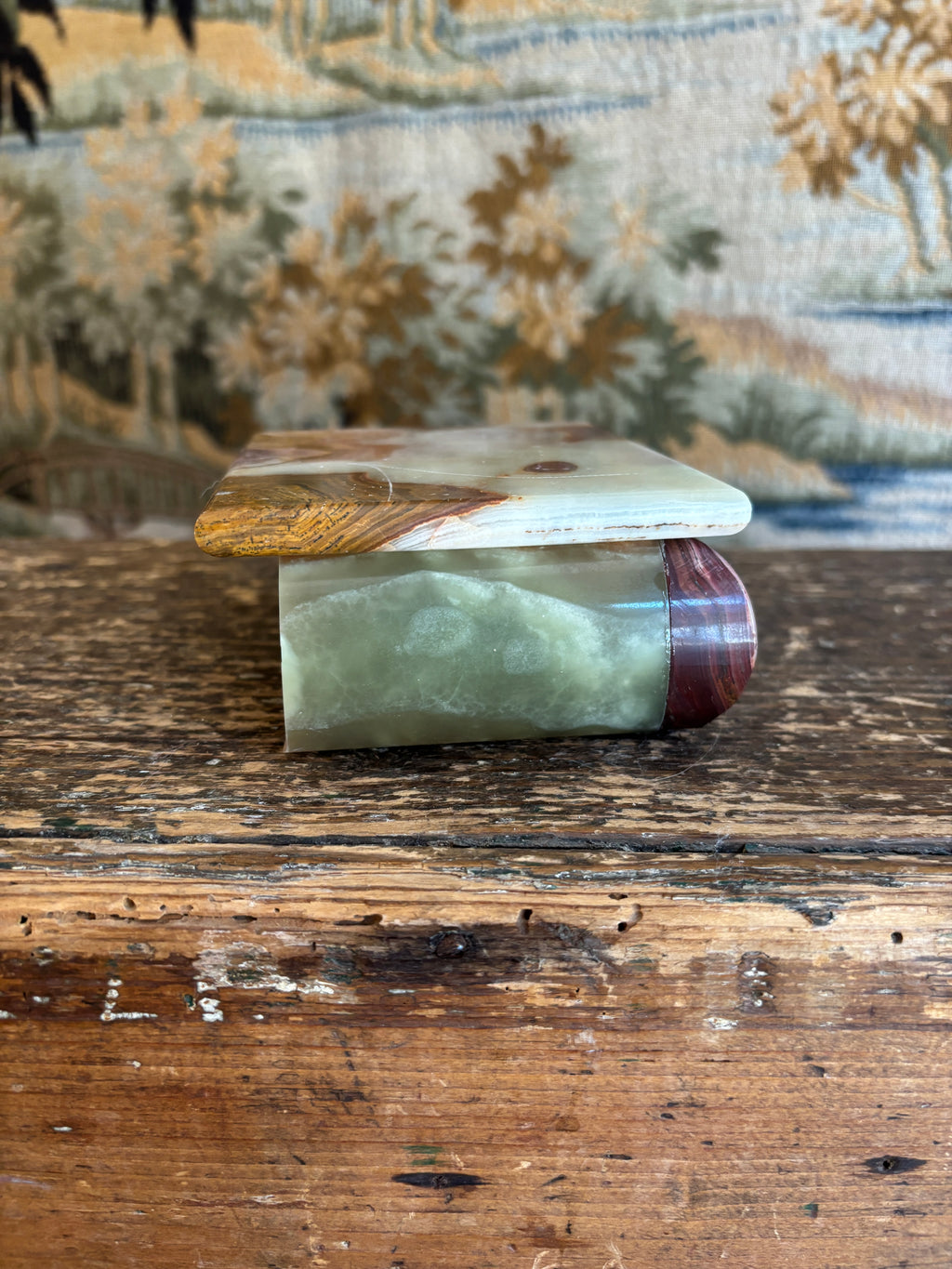 Vintage Banded Onyx Trinket Box