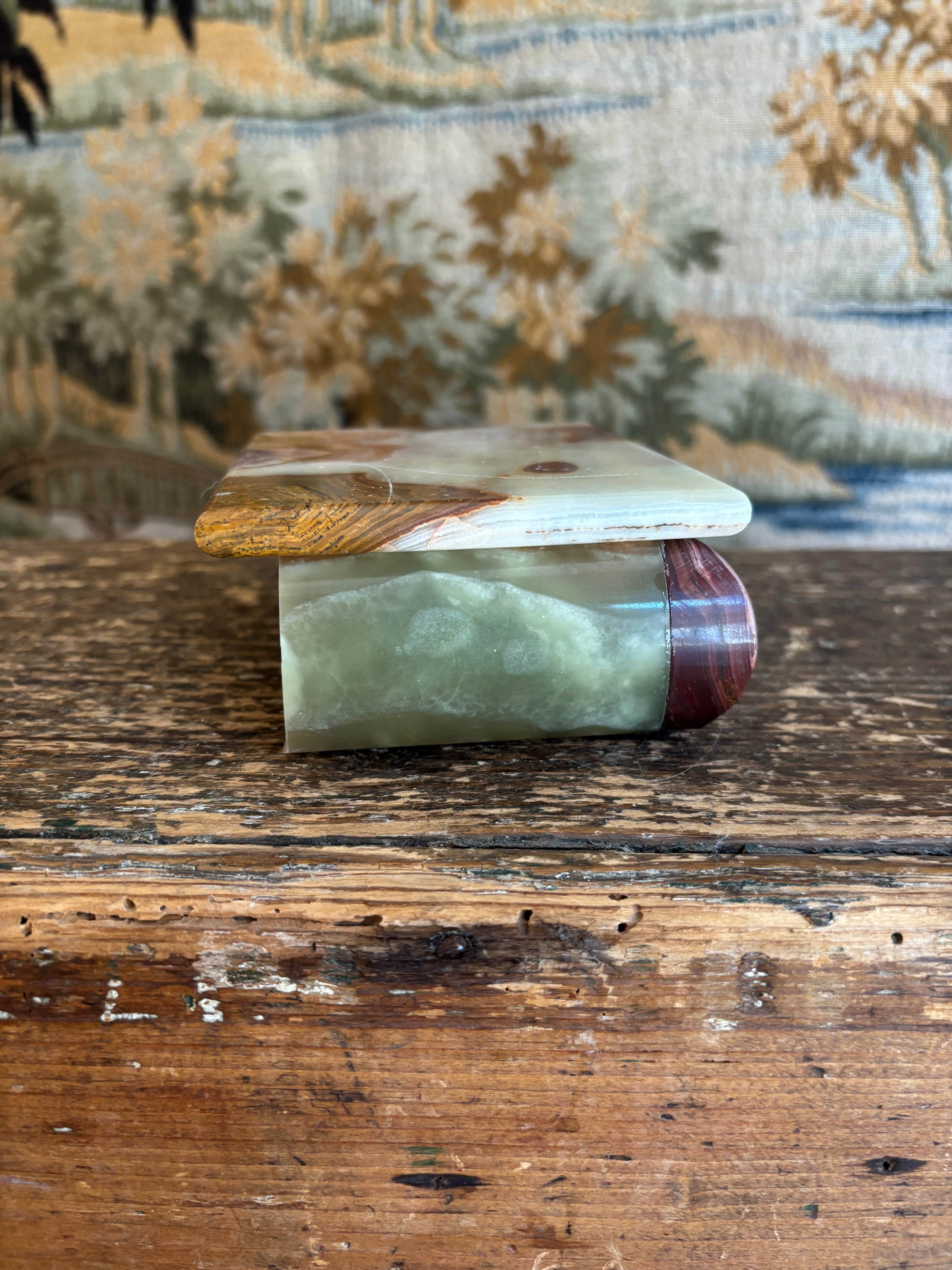 Vintage Banded Onyx Trinket Box