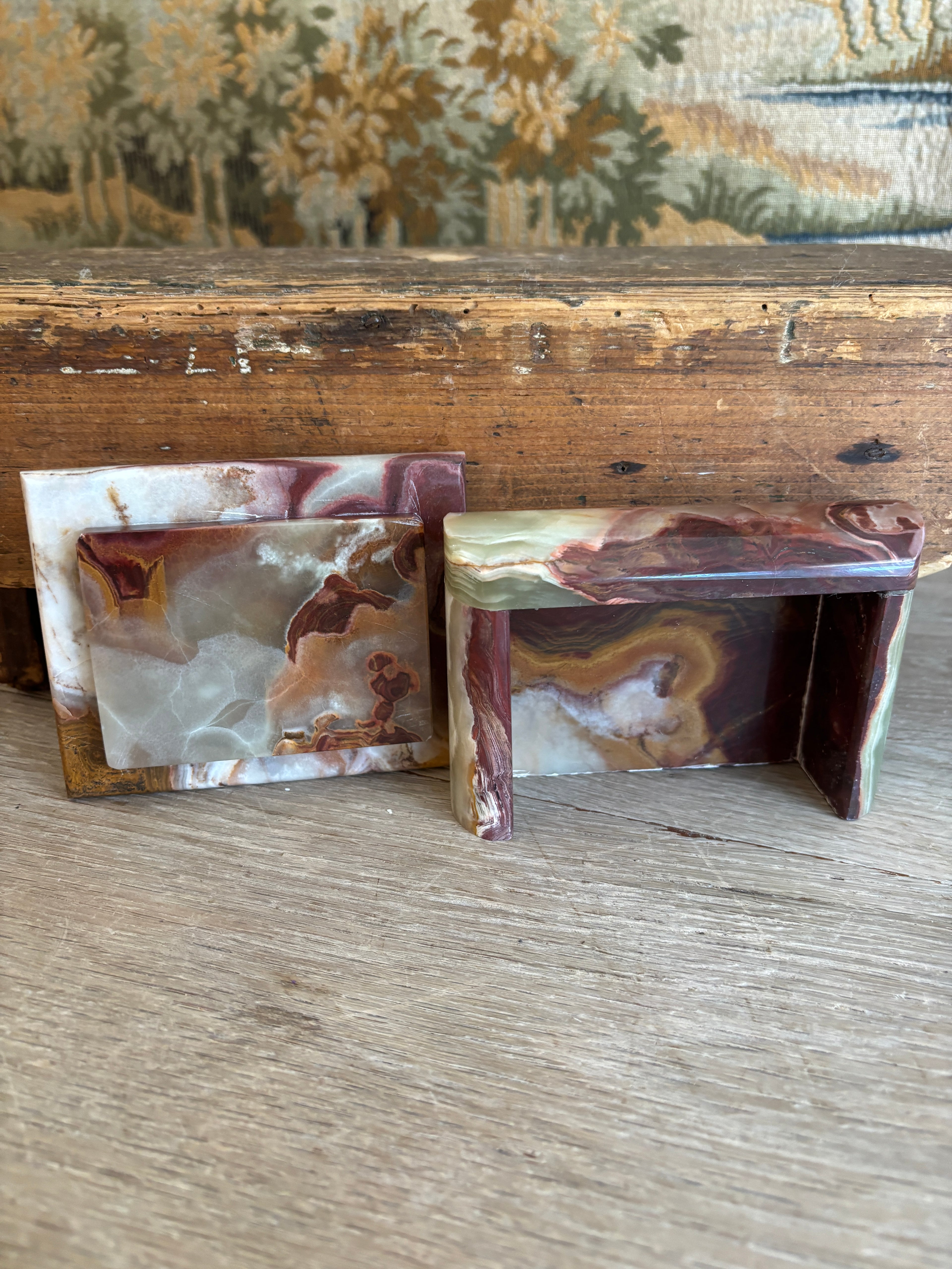 Vintage Banded Onyx Trinket Box