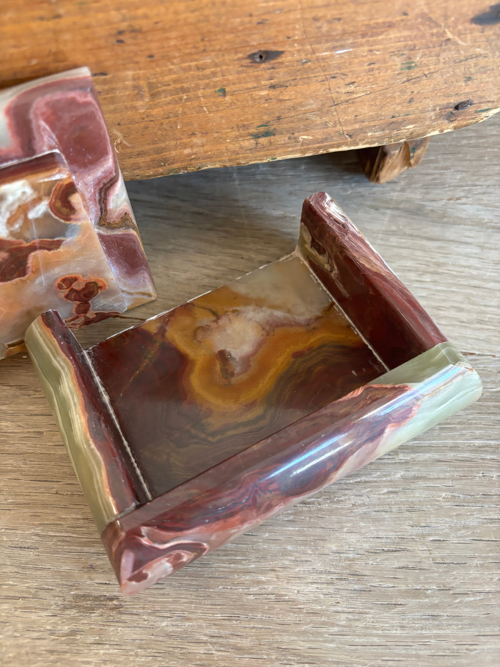 Vintage Banded Onyx Trinket Box