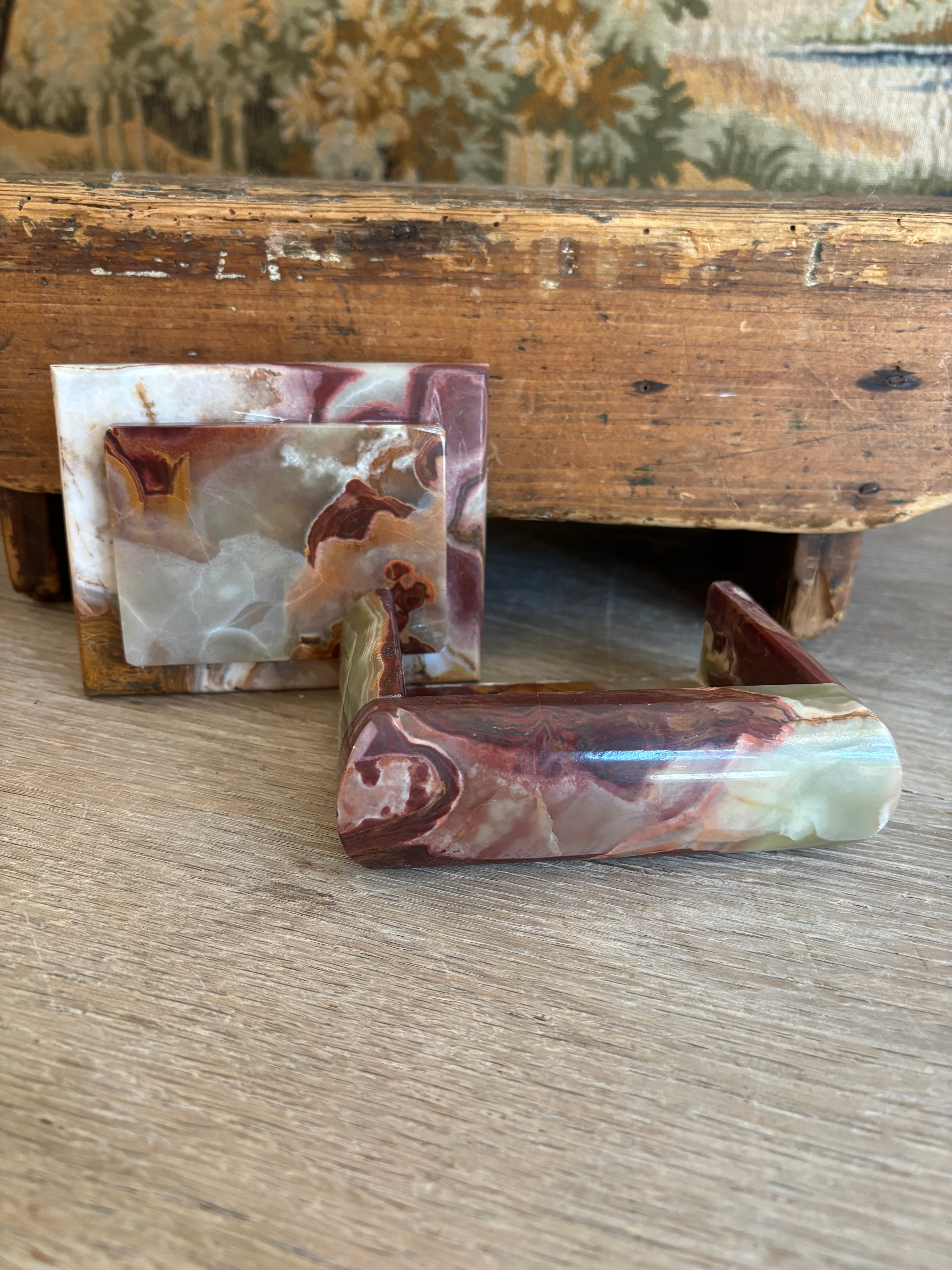 Vintage Banded Onyx Trinket Box