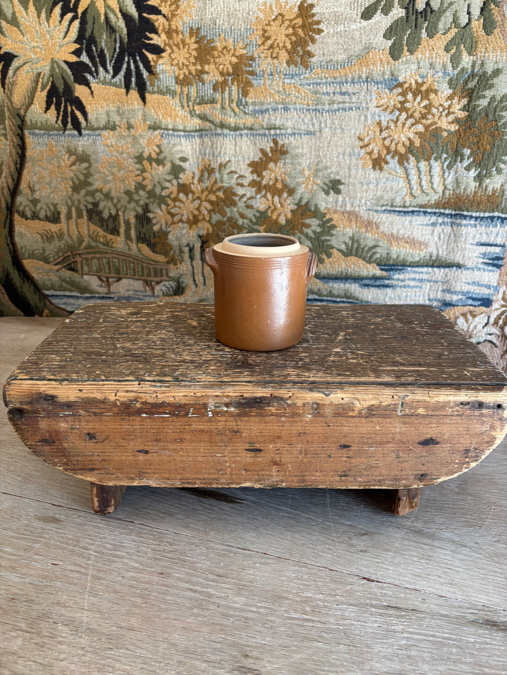 Vintage Small French Stoneware Confit Pot