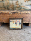 Antique French Miniature Sailboat Pastel on Paper