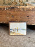 Antique French Ultra-Miniature Sailboat Pastel on Paper
