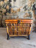 Vintage Bamboo Footed Storage Chest