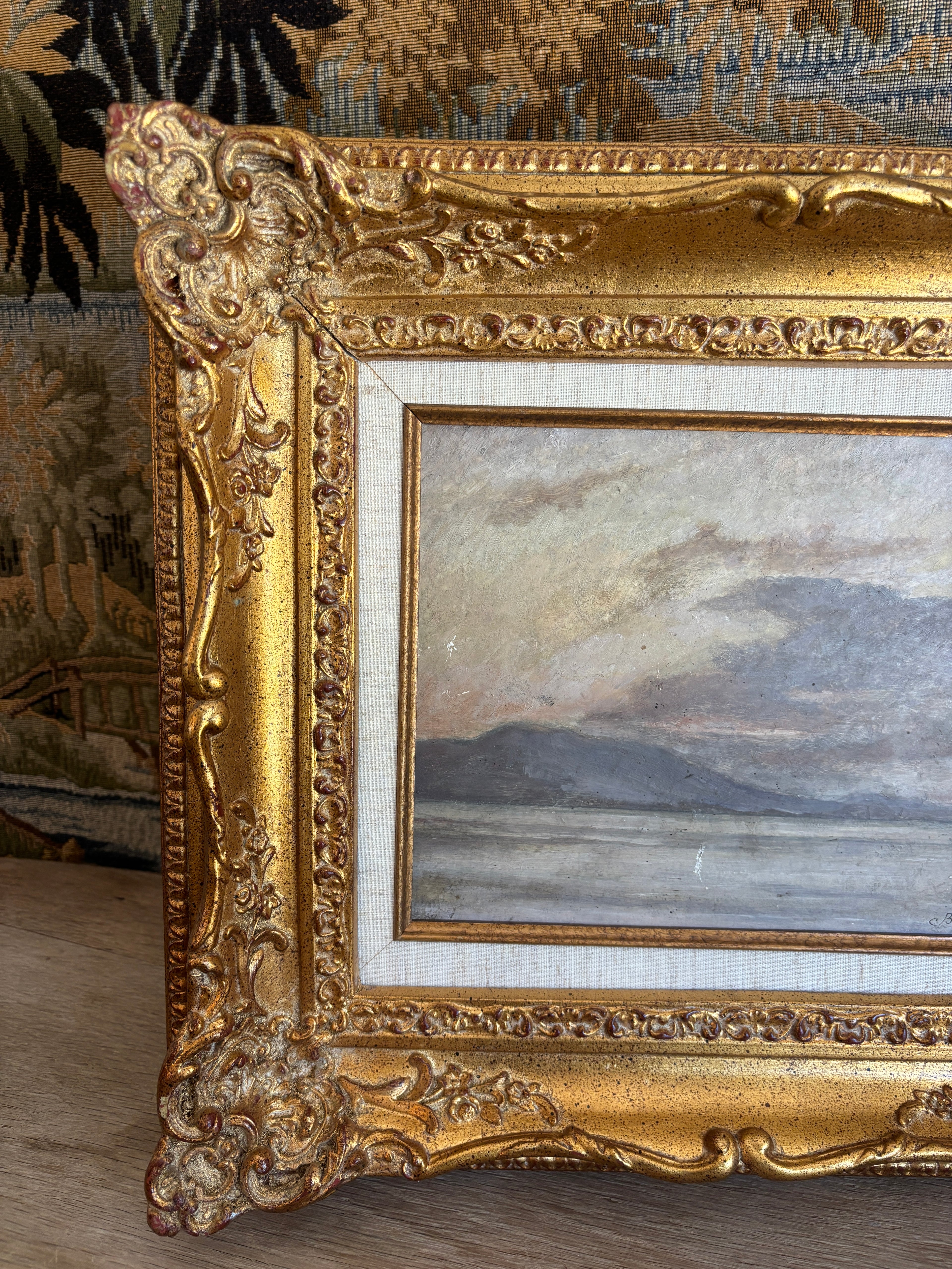 Antique French Oil Painting by Charles Joseph Beauverie