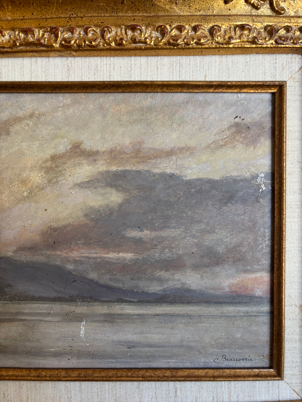 Antique French Oil Painting by Charles Joseph Beauverie
