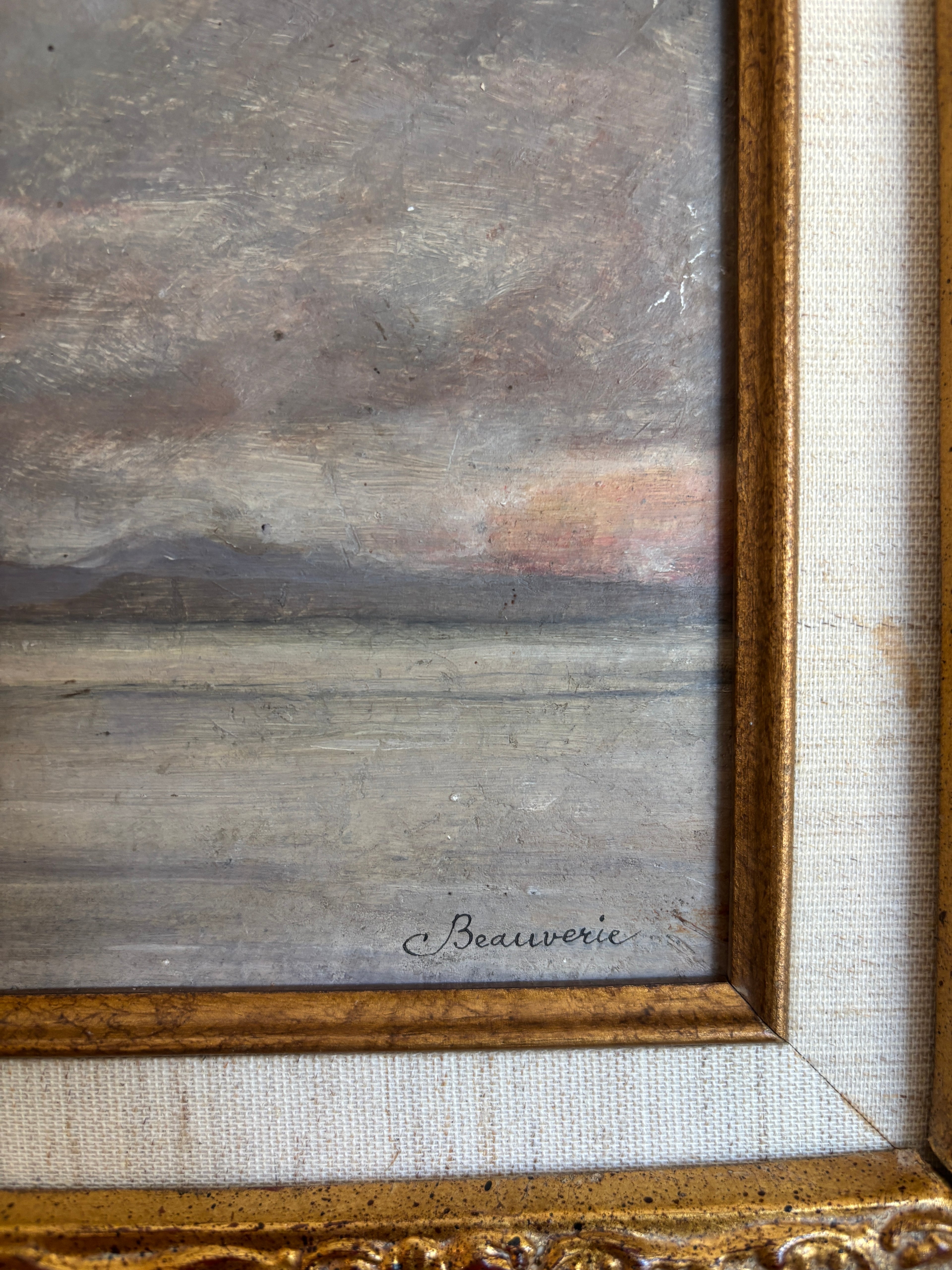 Antique French Oil Painting by Charles Joseph Beauverie