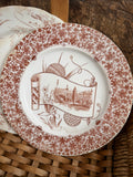 Antique English Copeland Cairo Brown Transferware Plate, c. 1880s