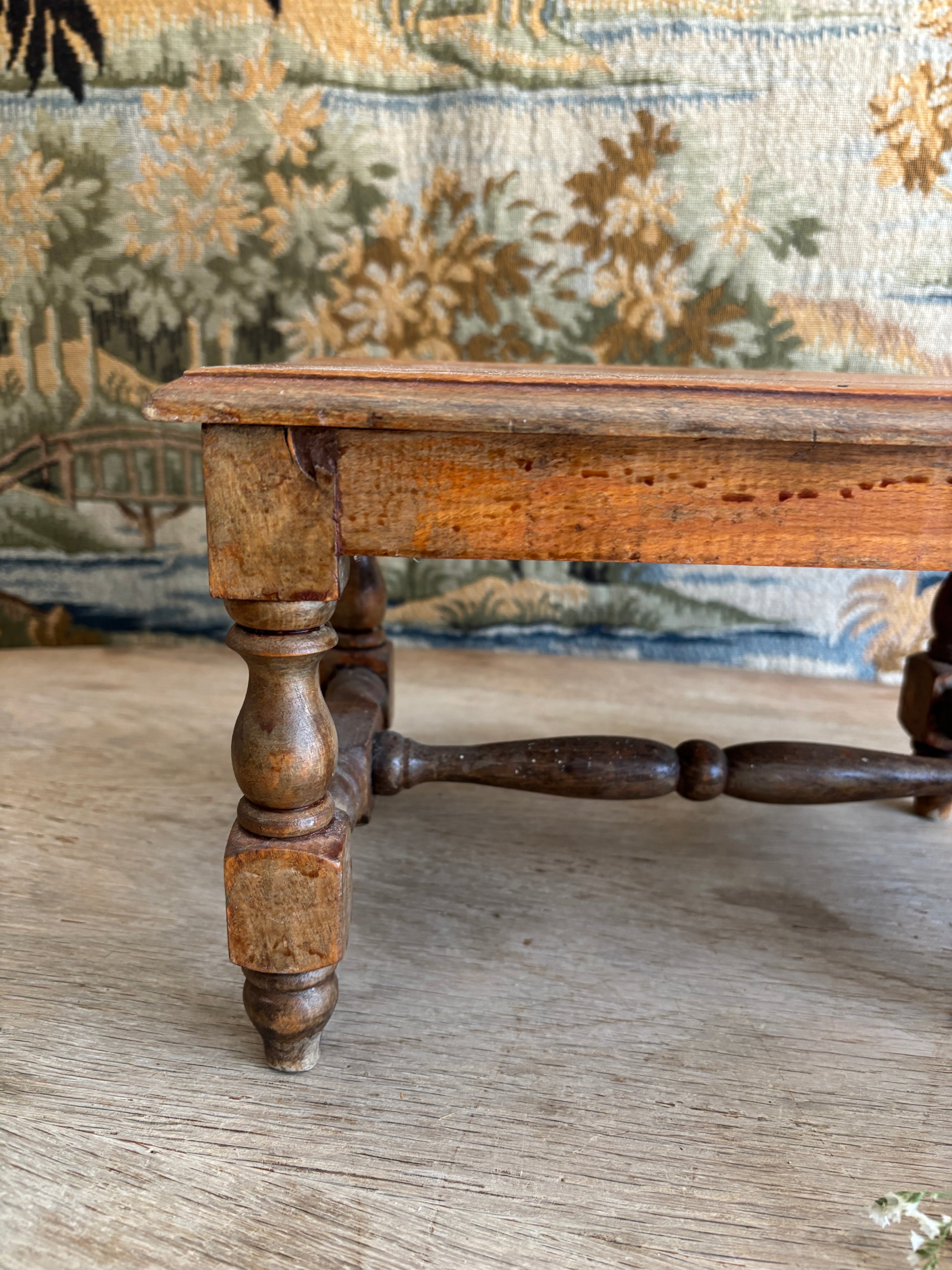 Antique French Wooden Footstool