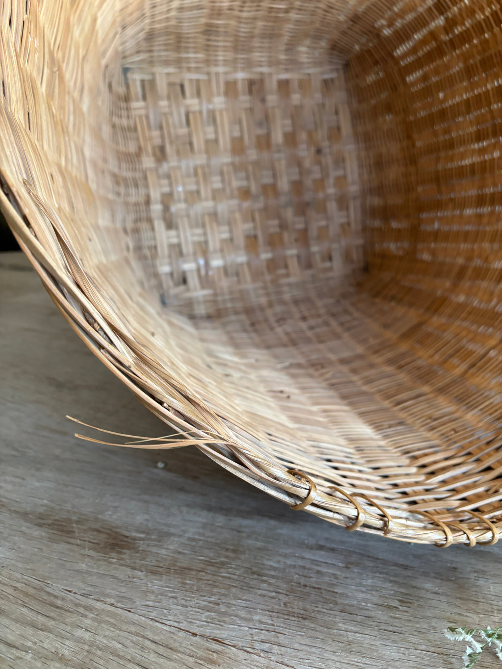 Large Vintage Asian Woven Storage Basket
