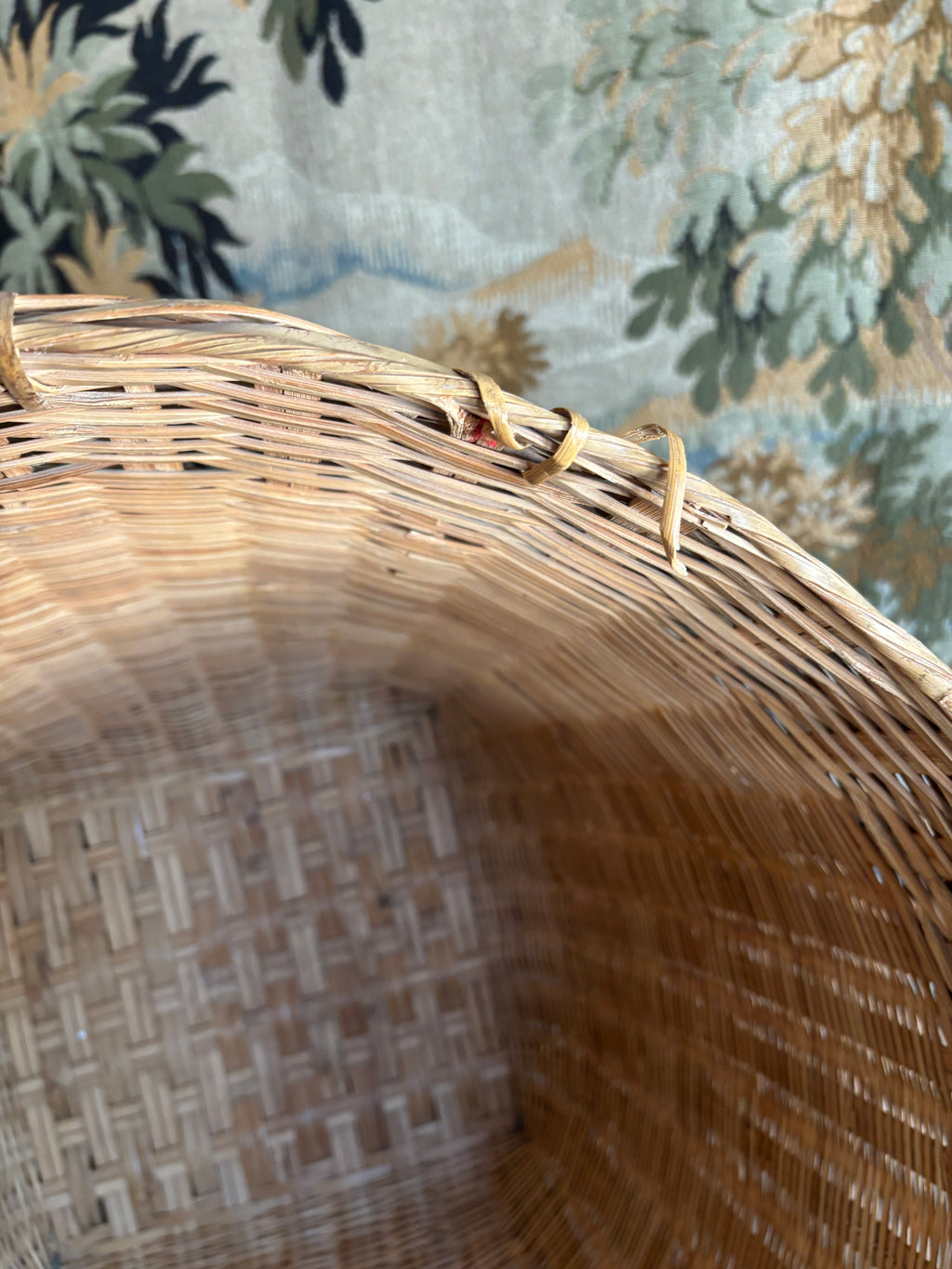 Large Vintage Asian Woven Storage Basket