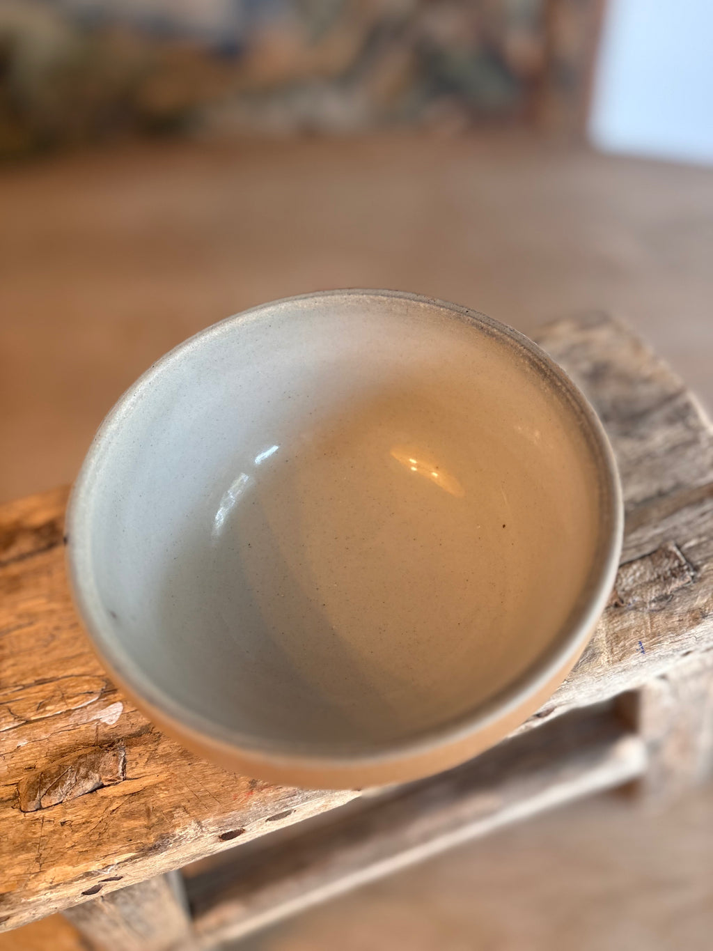 Vintage French Two-Tone Stoneware Bowl