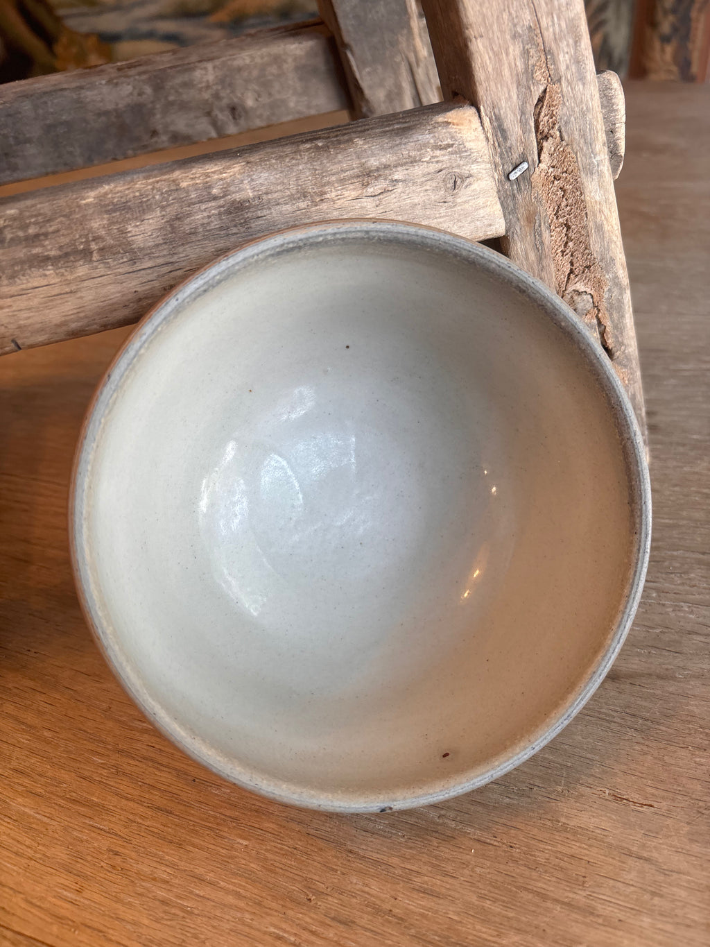 Vintage French Two-Tone Stoneware Bowl