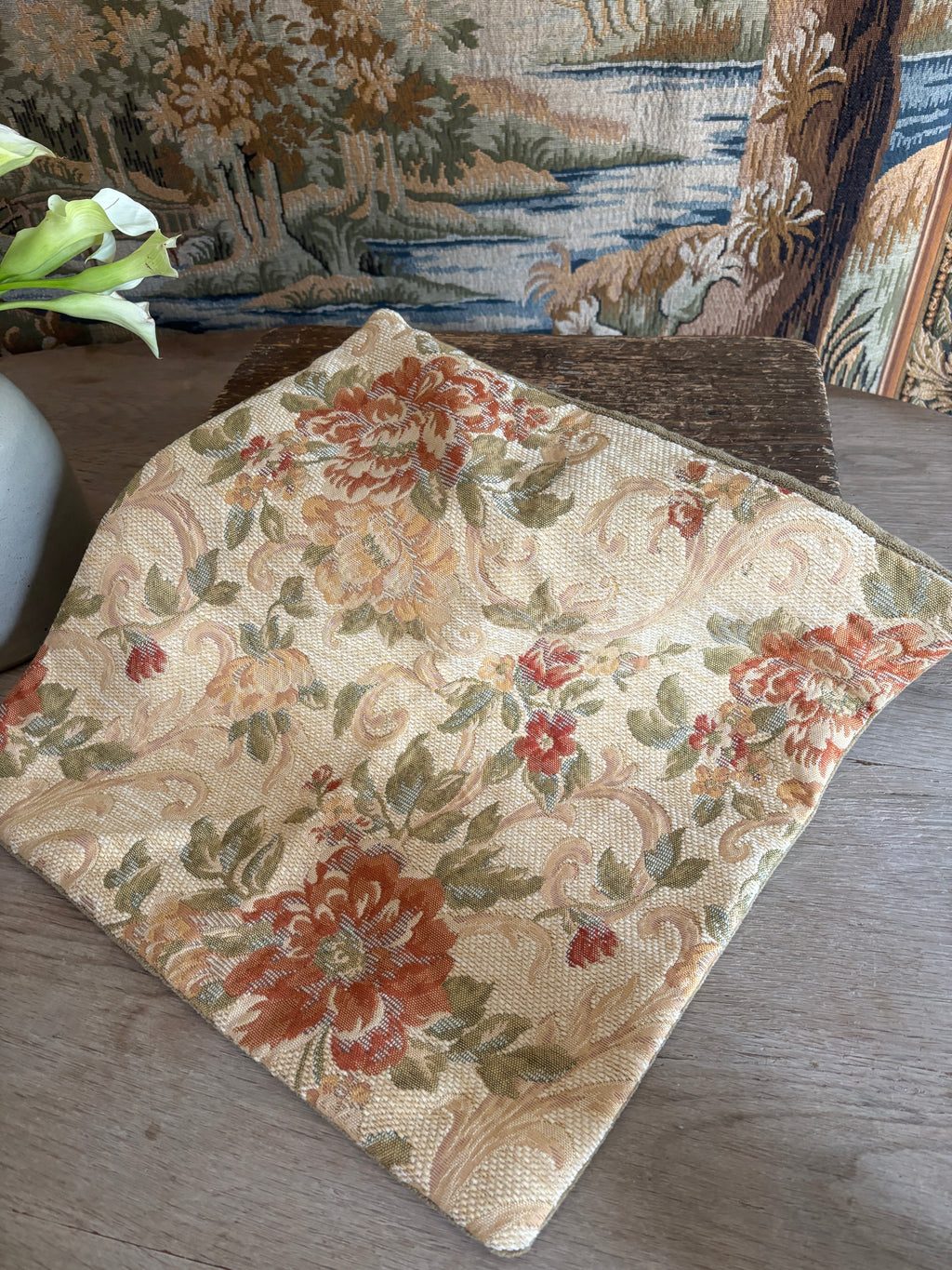 Floral Tapestry Pillow Cover