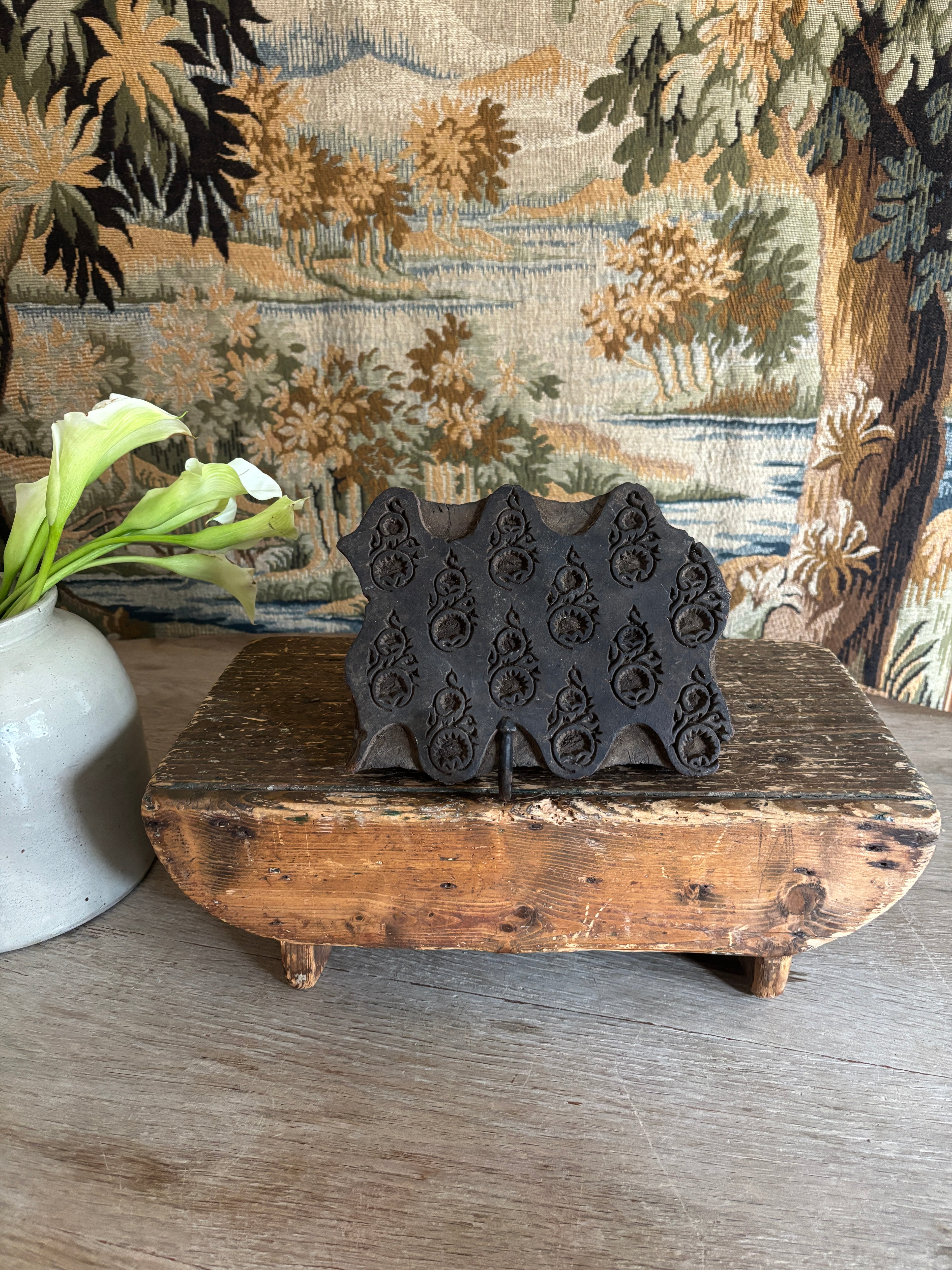 Antique Indian Printing Block Wall Hook