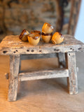 Set of 3 Vintage French Stoneware Escargot Pots