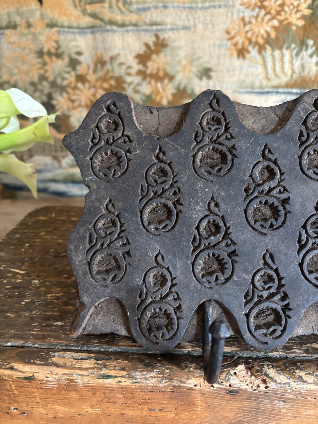 Antique Indian Printing Block Wall Hook
