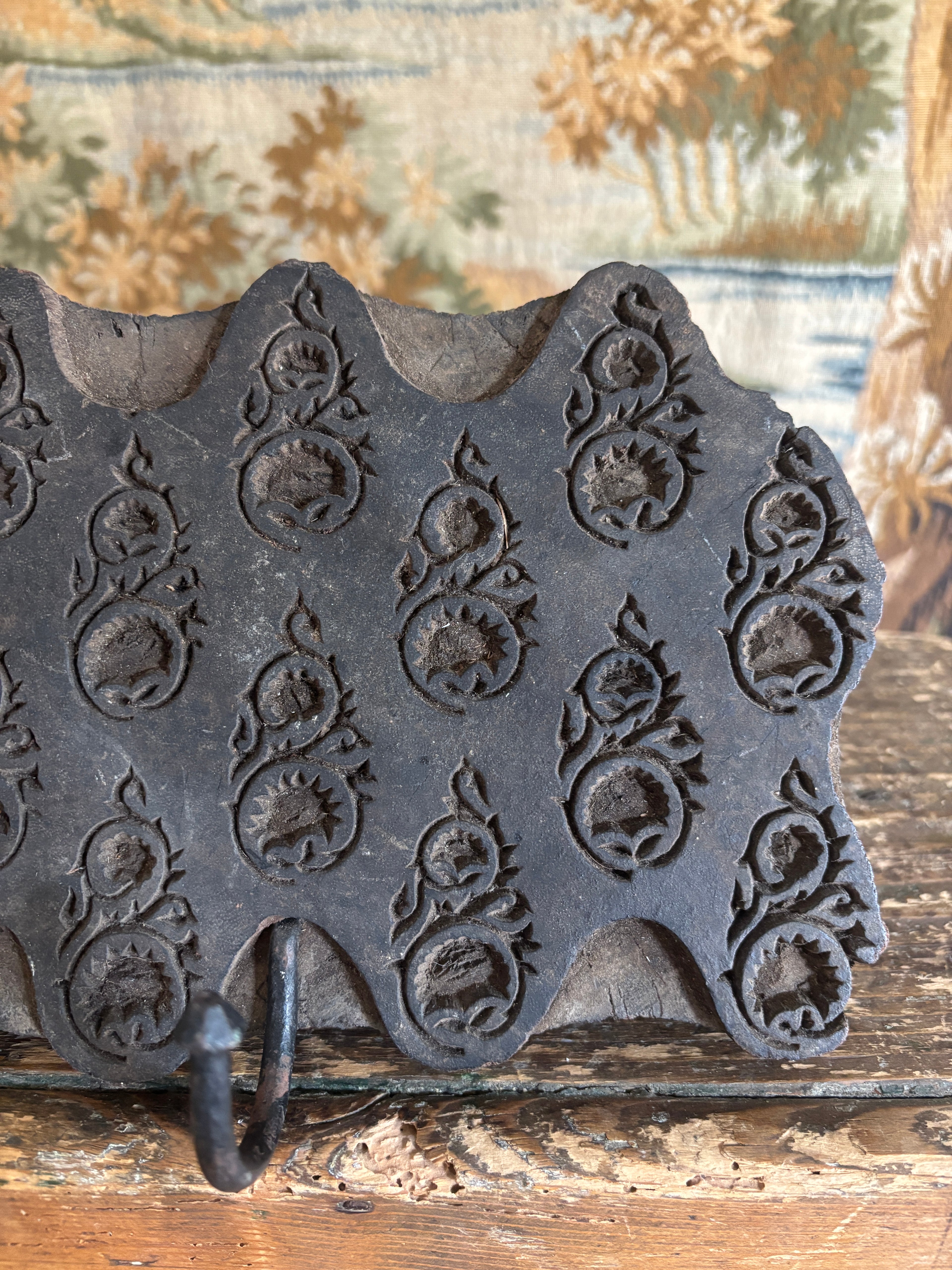 Antique Indian Printing Block Wall Hook