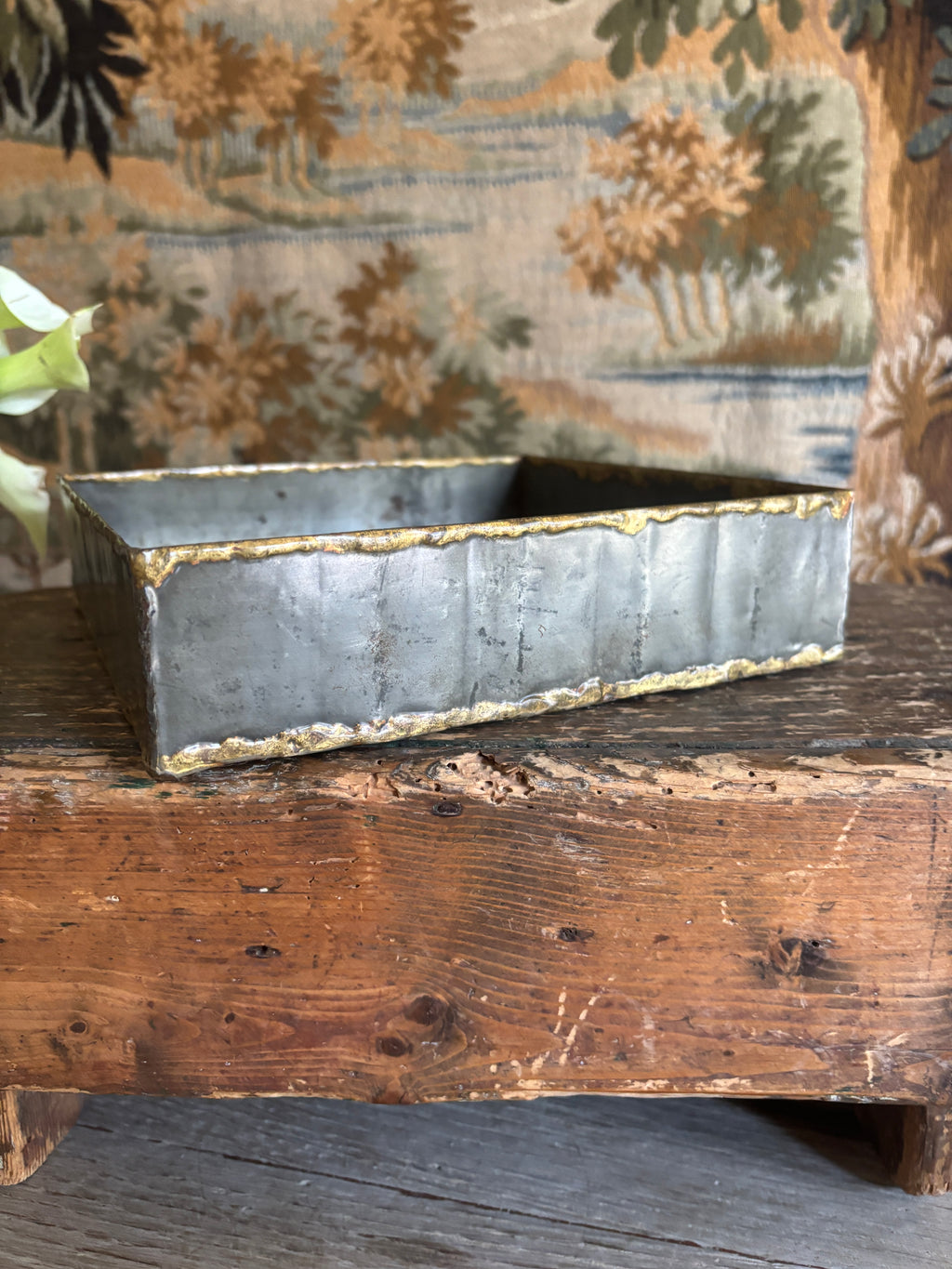 Handcrafted Two-Tone Metal Catchall Tray
