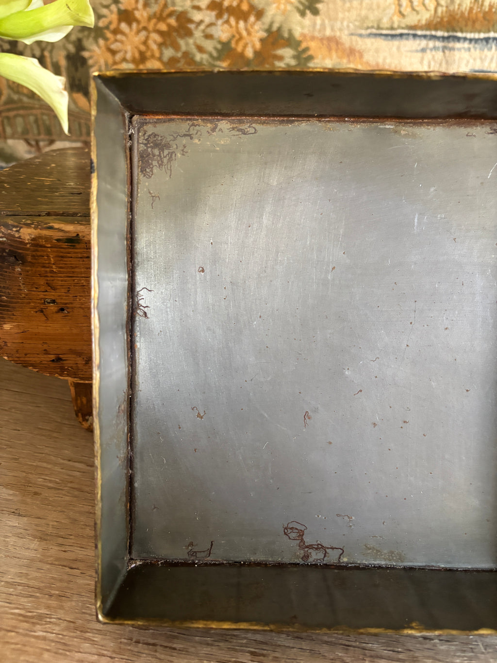Handcrafted Two-Tone Metal Catchall Tray