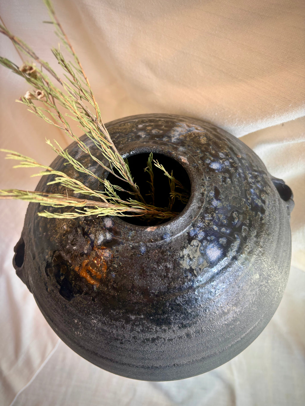 Vintage Black Studio Stoneware Vessel