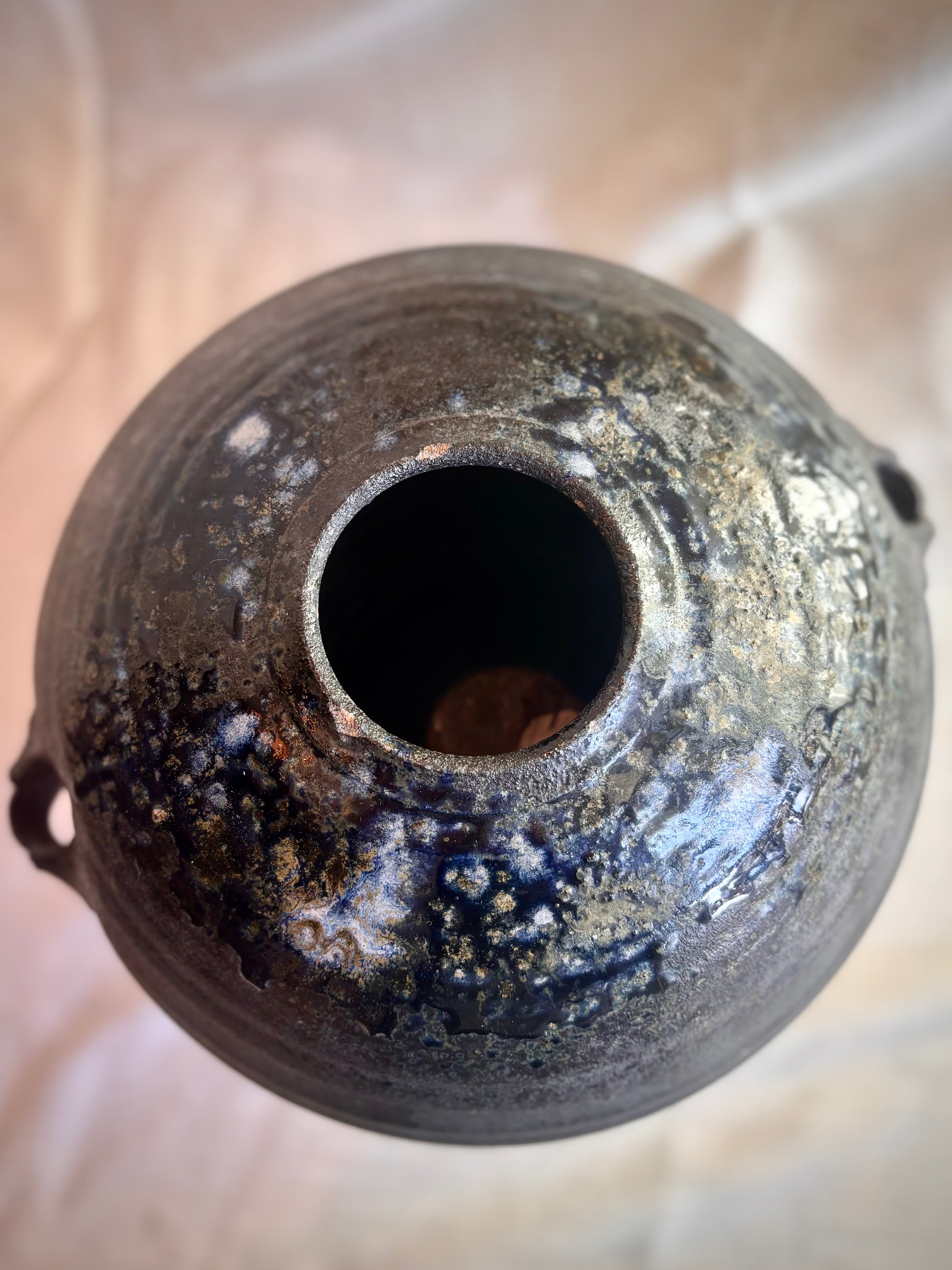 Vintage Black Studio Stoneware Vessel