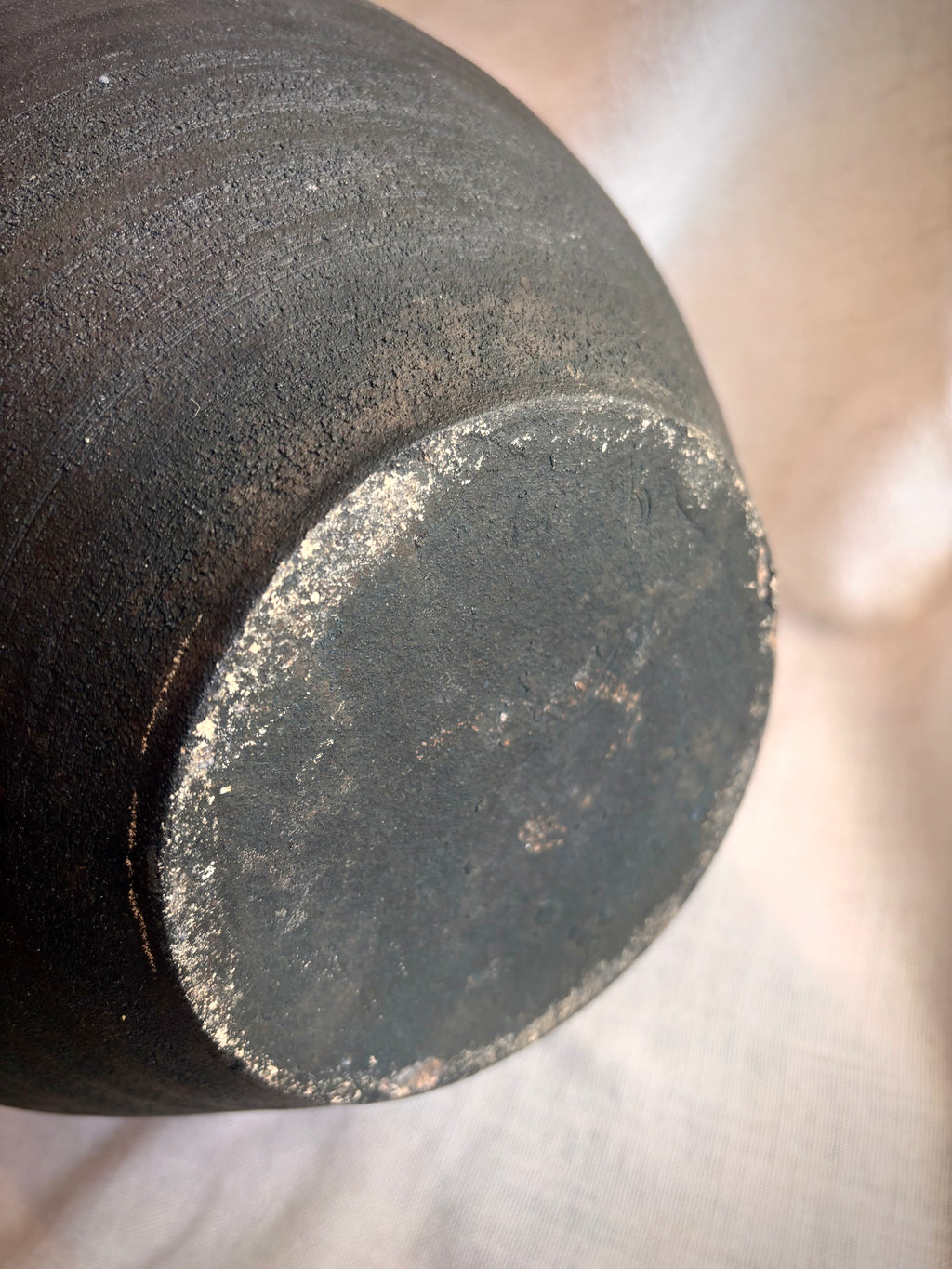 Vintage Black Studio Stoneware Vessel