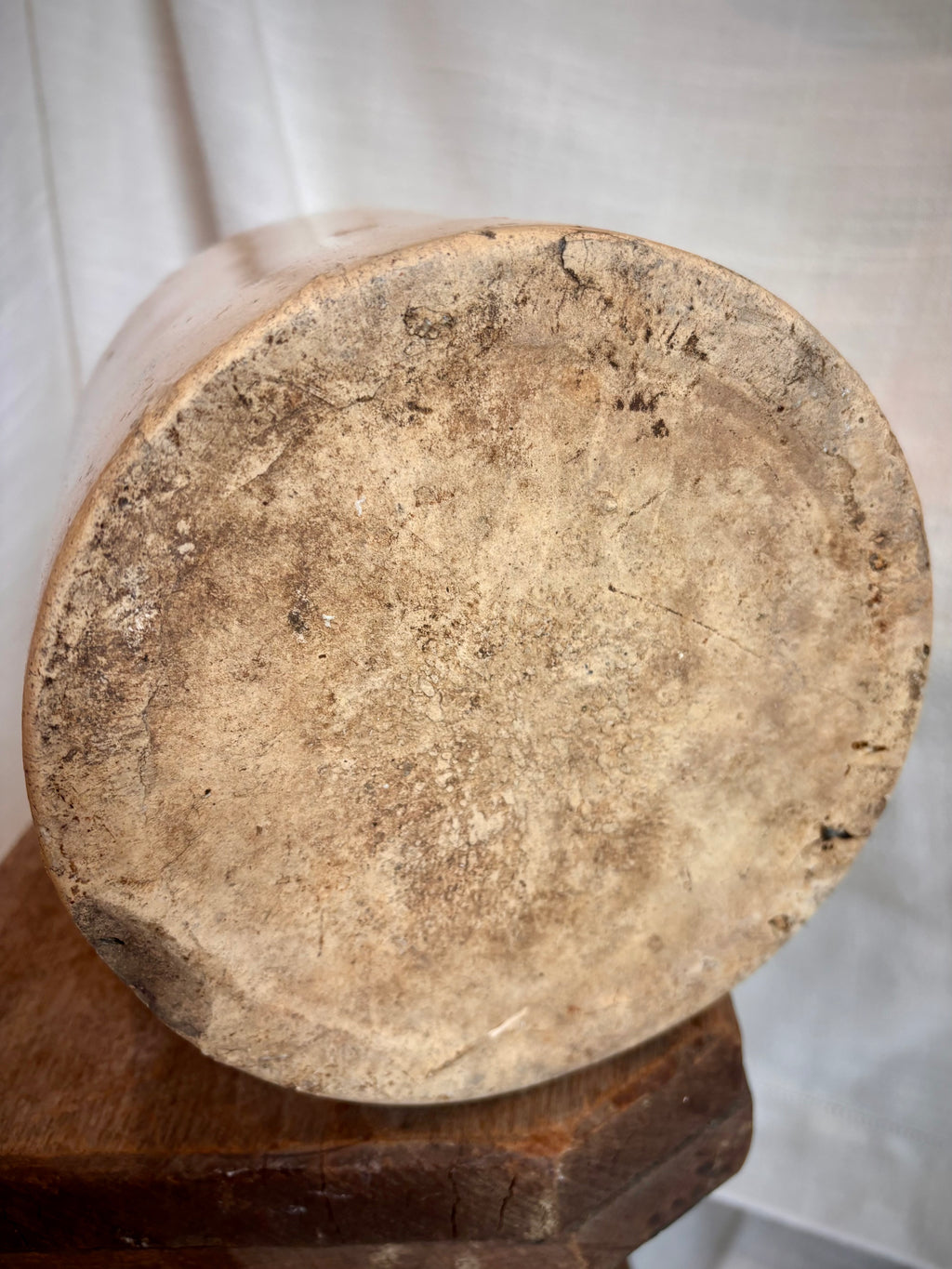 Repaired Vintage Ivory Stoneware Jug