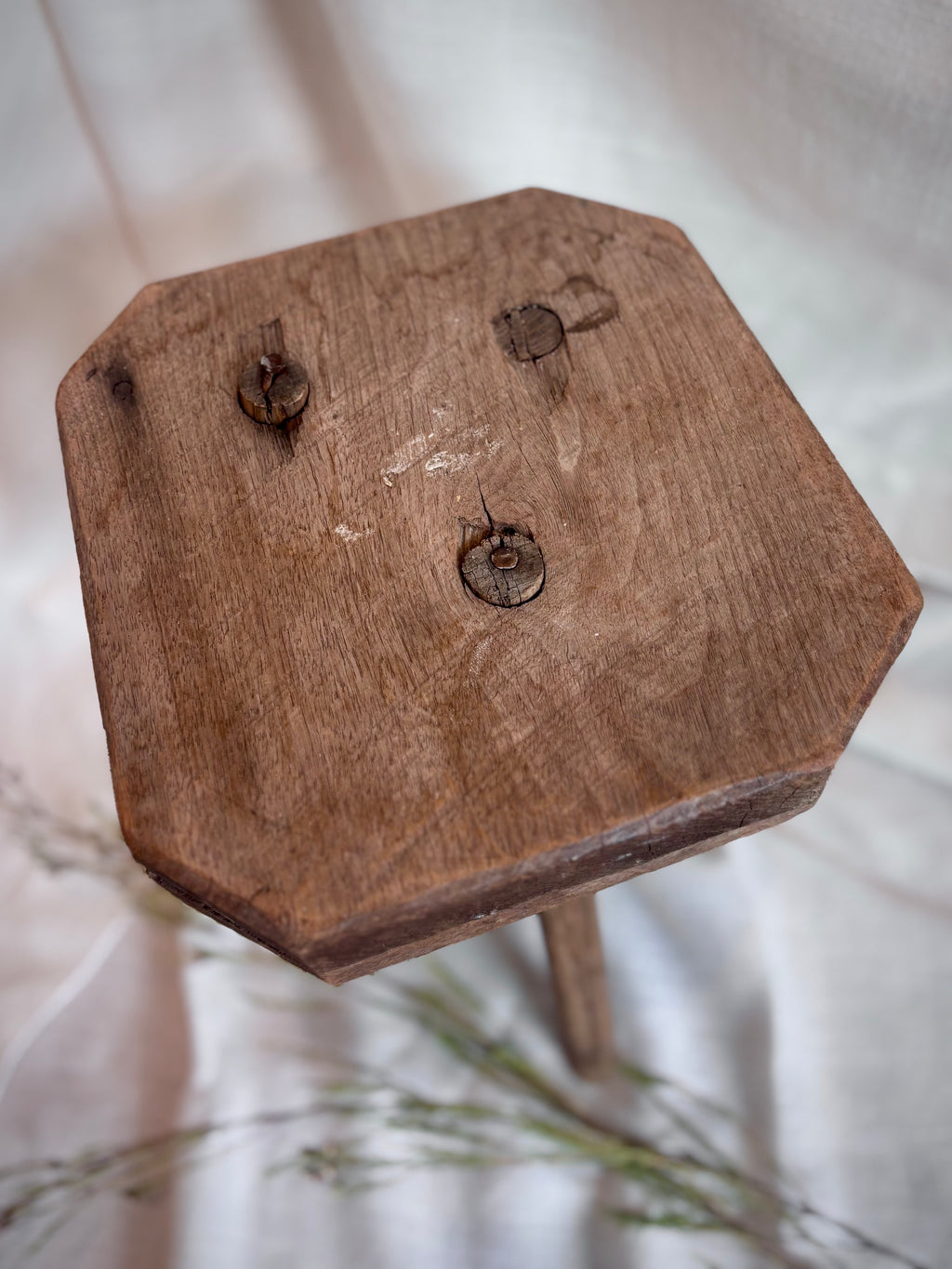 Antique French Primitive Milking Stool