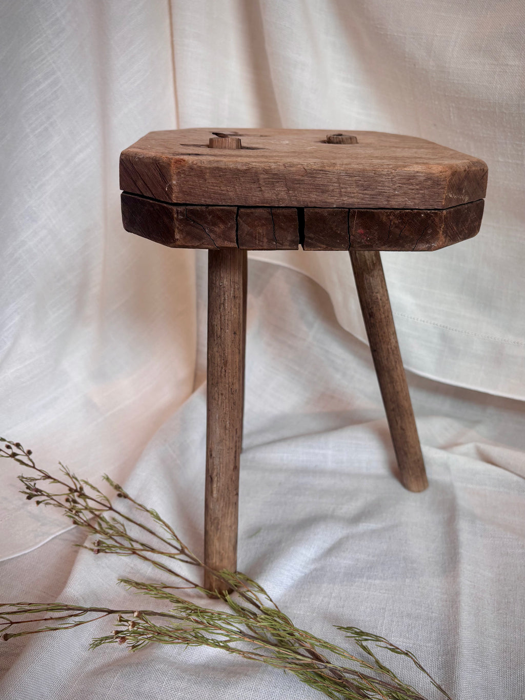 Antique French Primitive Milking Stool