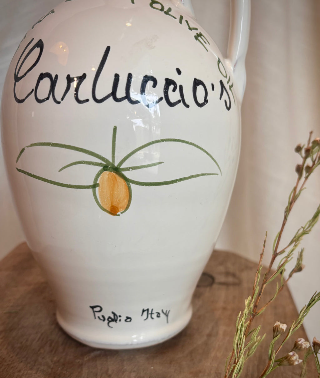 Vintage Carluccio’s Italian Ceramic Olive Oil Fiasco – Puglia