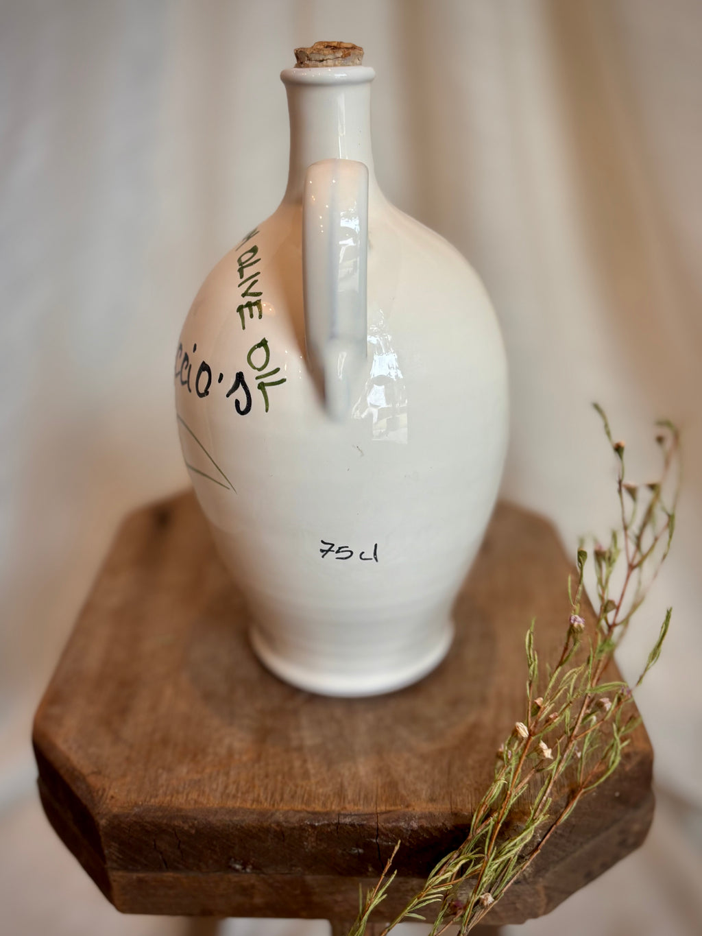 Vintage Carluccio’s Italian Ceramic Olive Oil Fiasco – Puglia