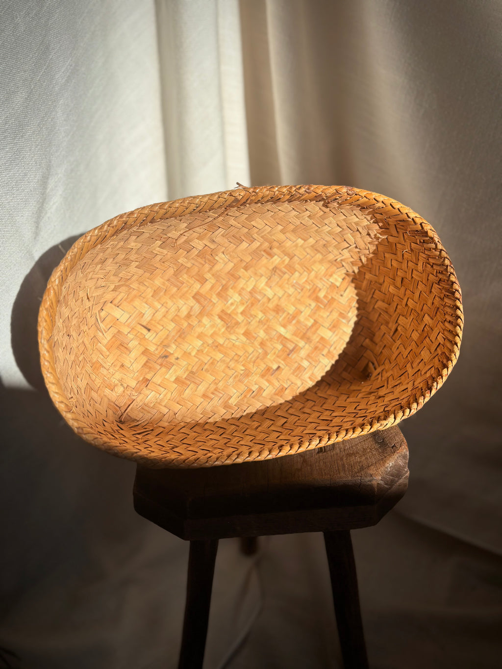 Vintage Low Oval Harvest Basket