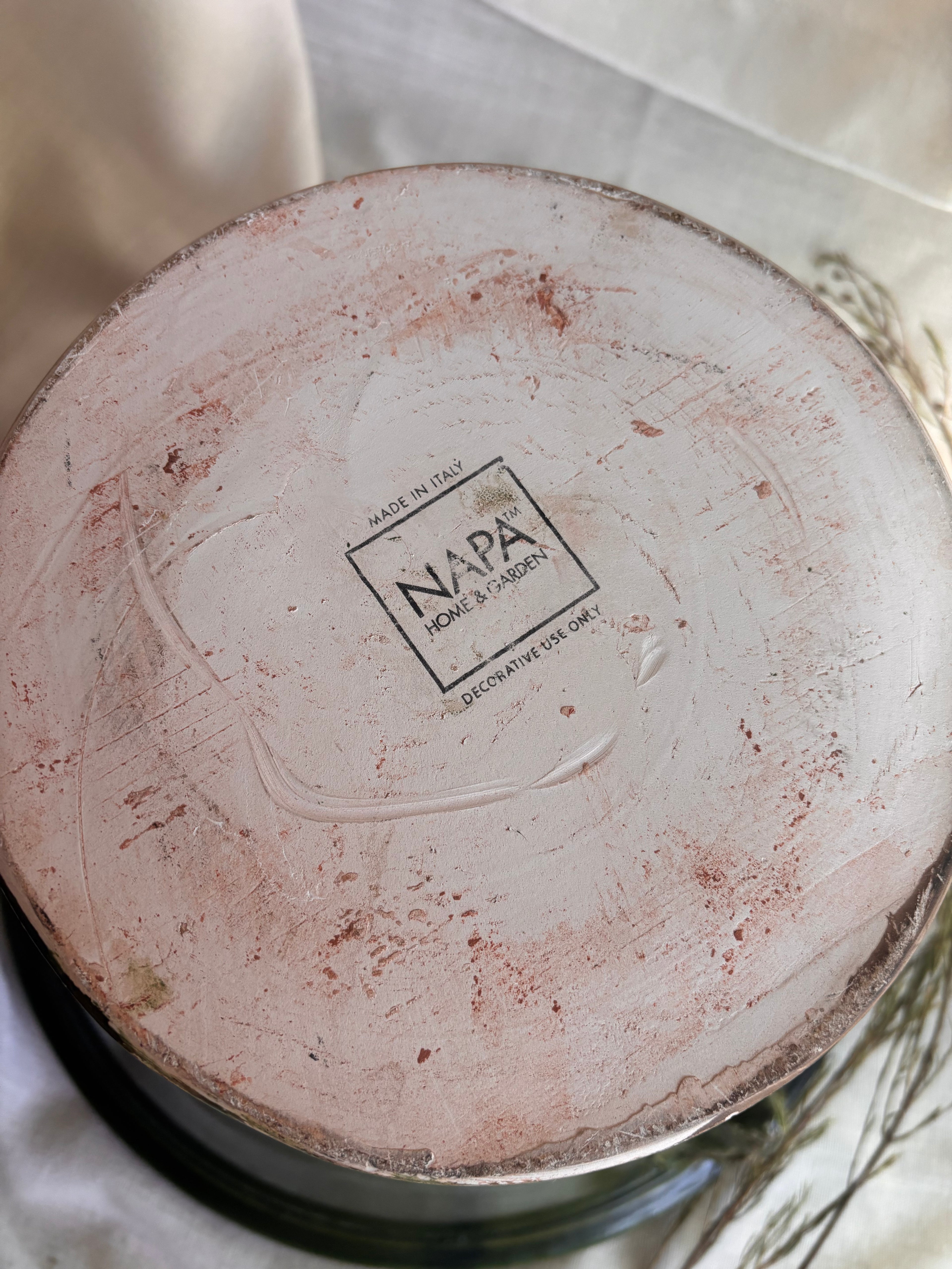 Large Italian Green Glazed Terracotta Garden Vessel