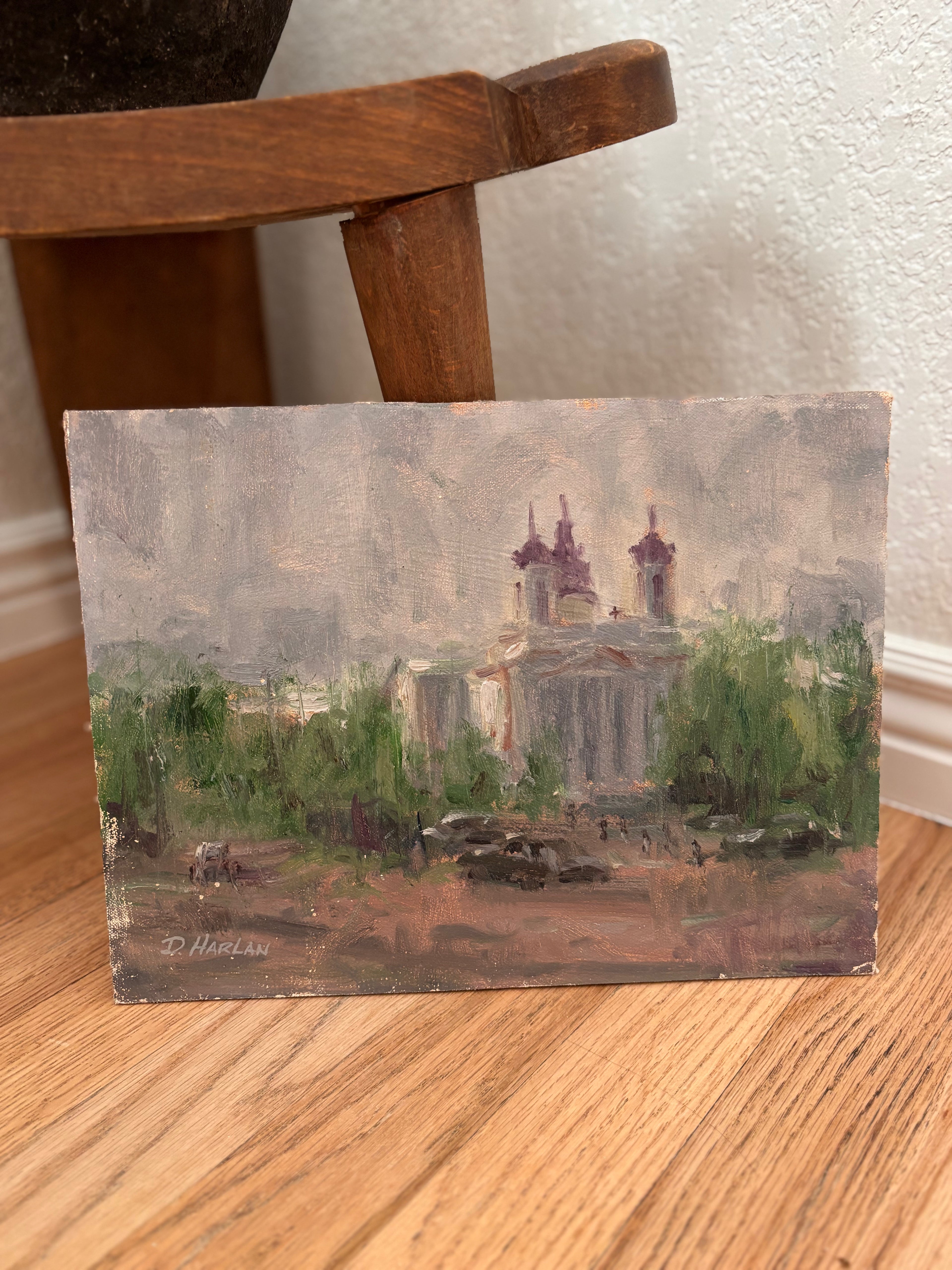 “Misty Morning” Oil on Board Painting, David Harlan