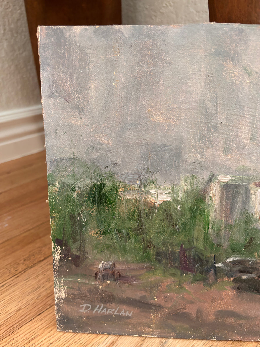 “Misty Morning” Oil on Board Painting, David Harlan