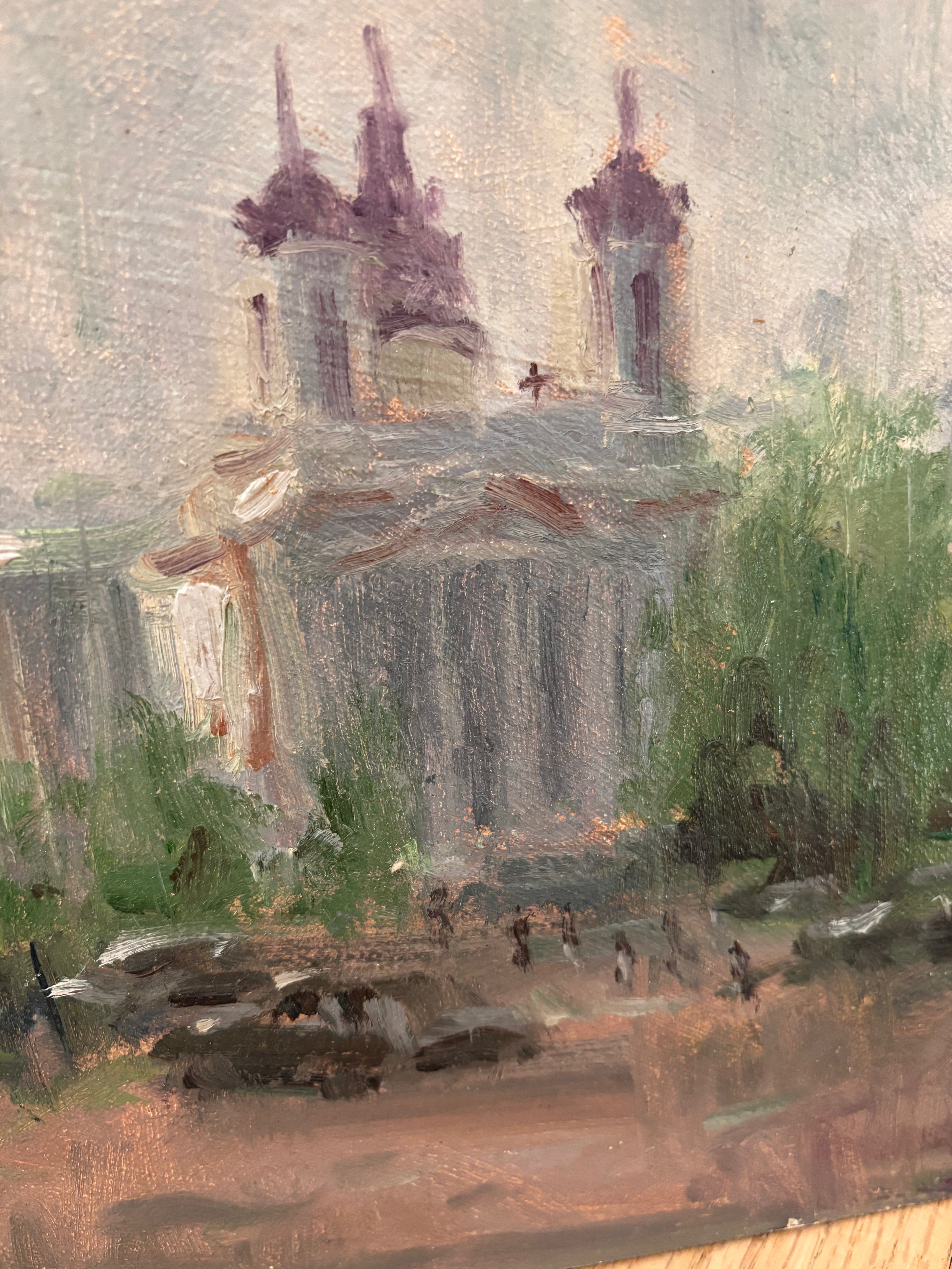 “Misty Morning” Oil on Board Painting, David Harlan