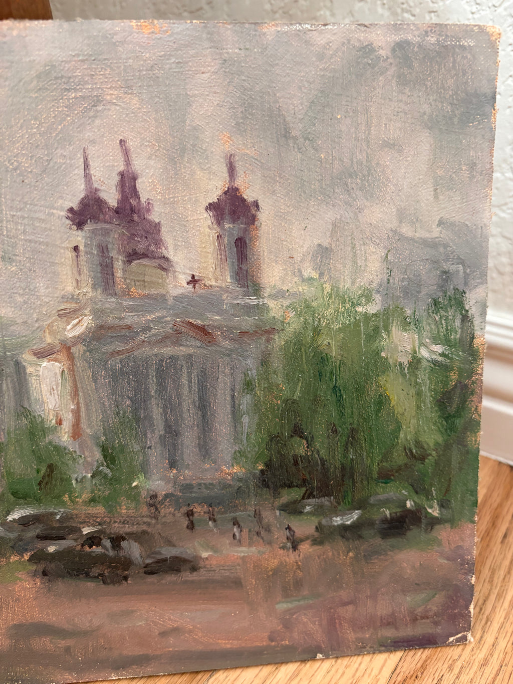 “Misty Morning” Oil on Board Painting, David Harlan