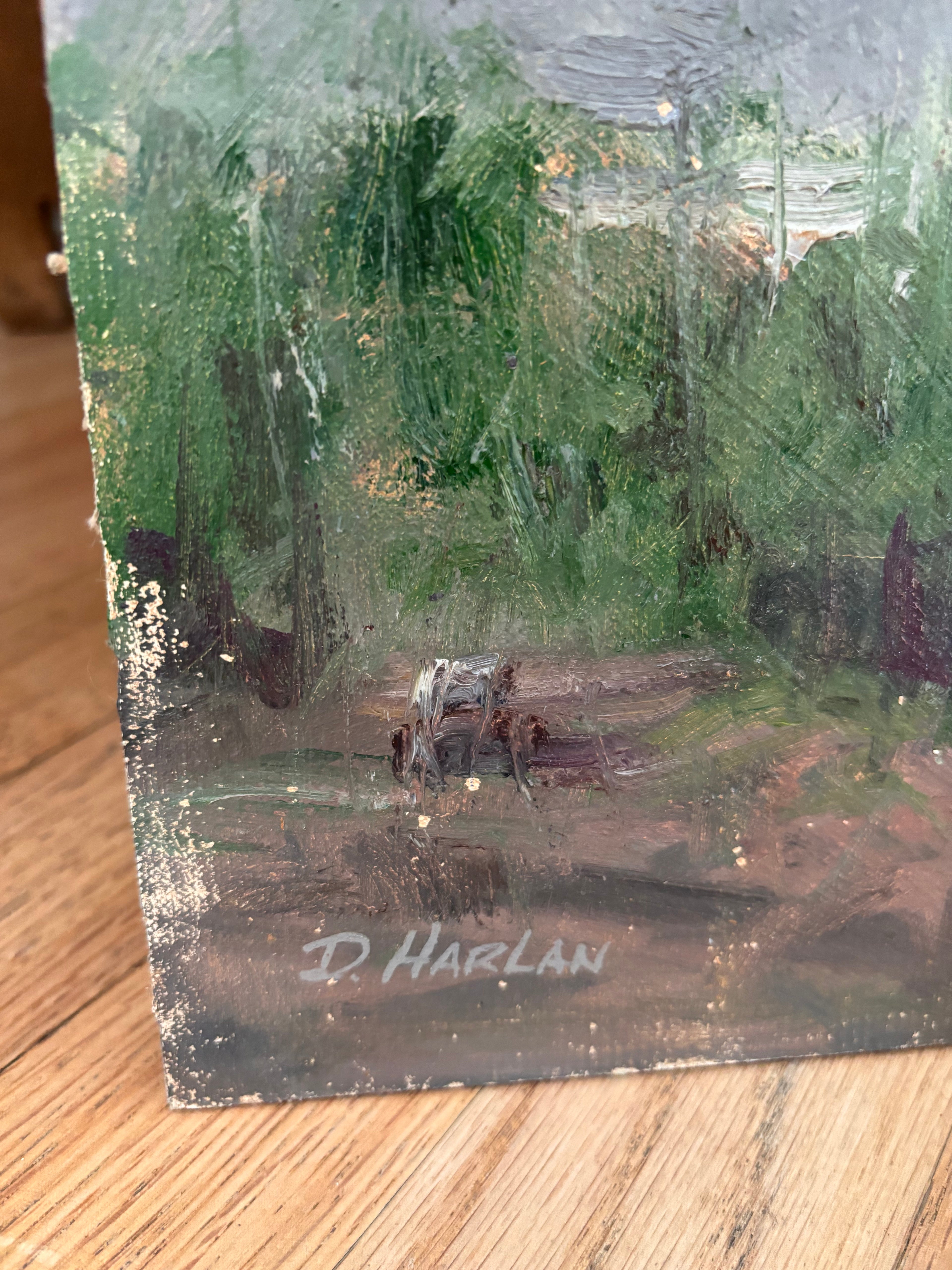 “Misty Morning” Oil on Board Painting, David Harlan