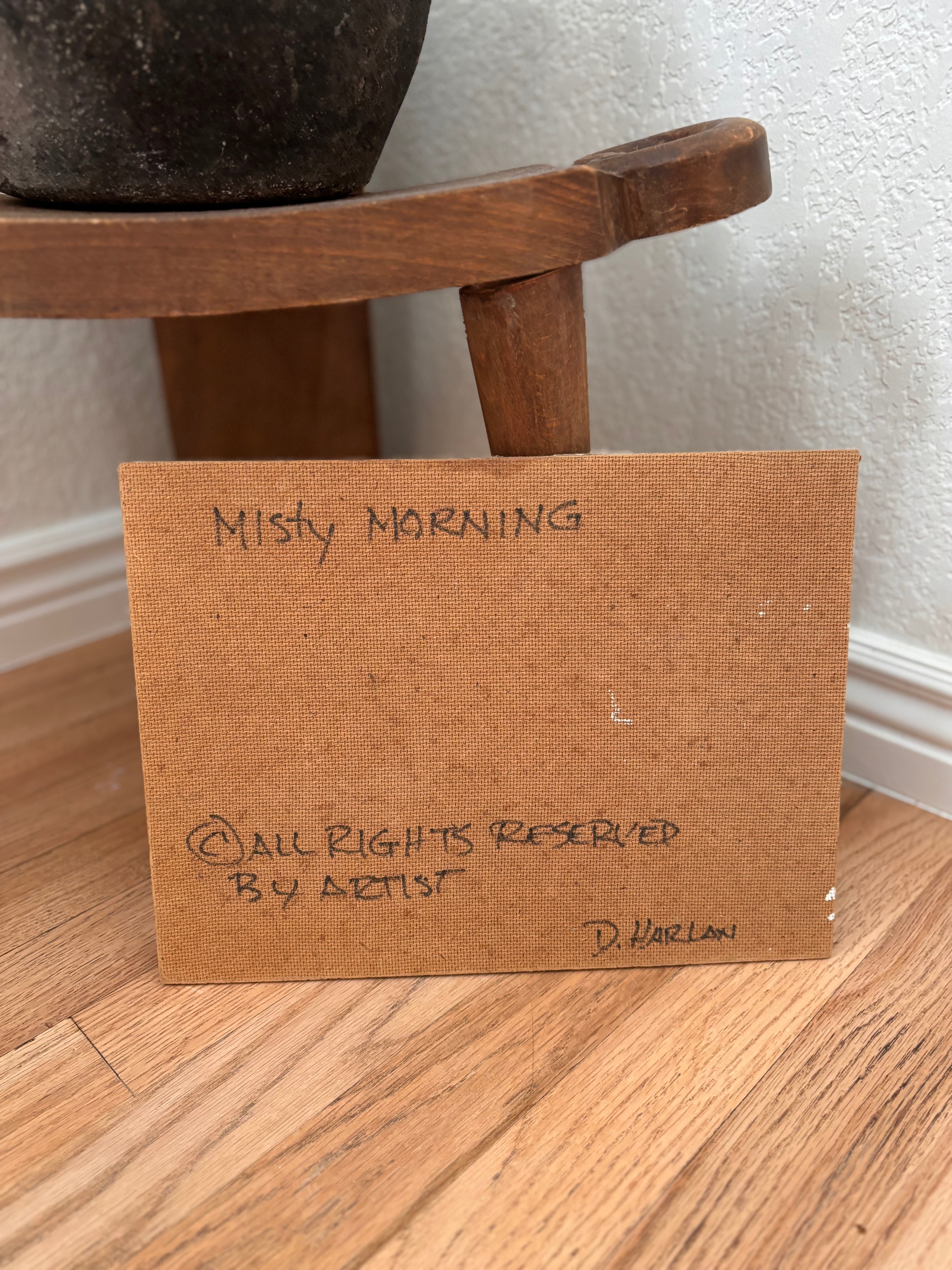 “Misty Morning” Oil on Board Painting, David Harlan