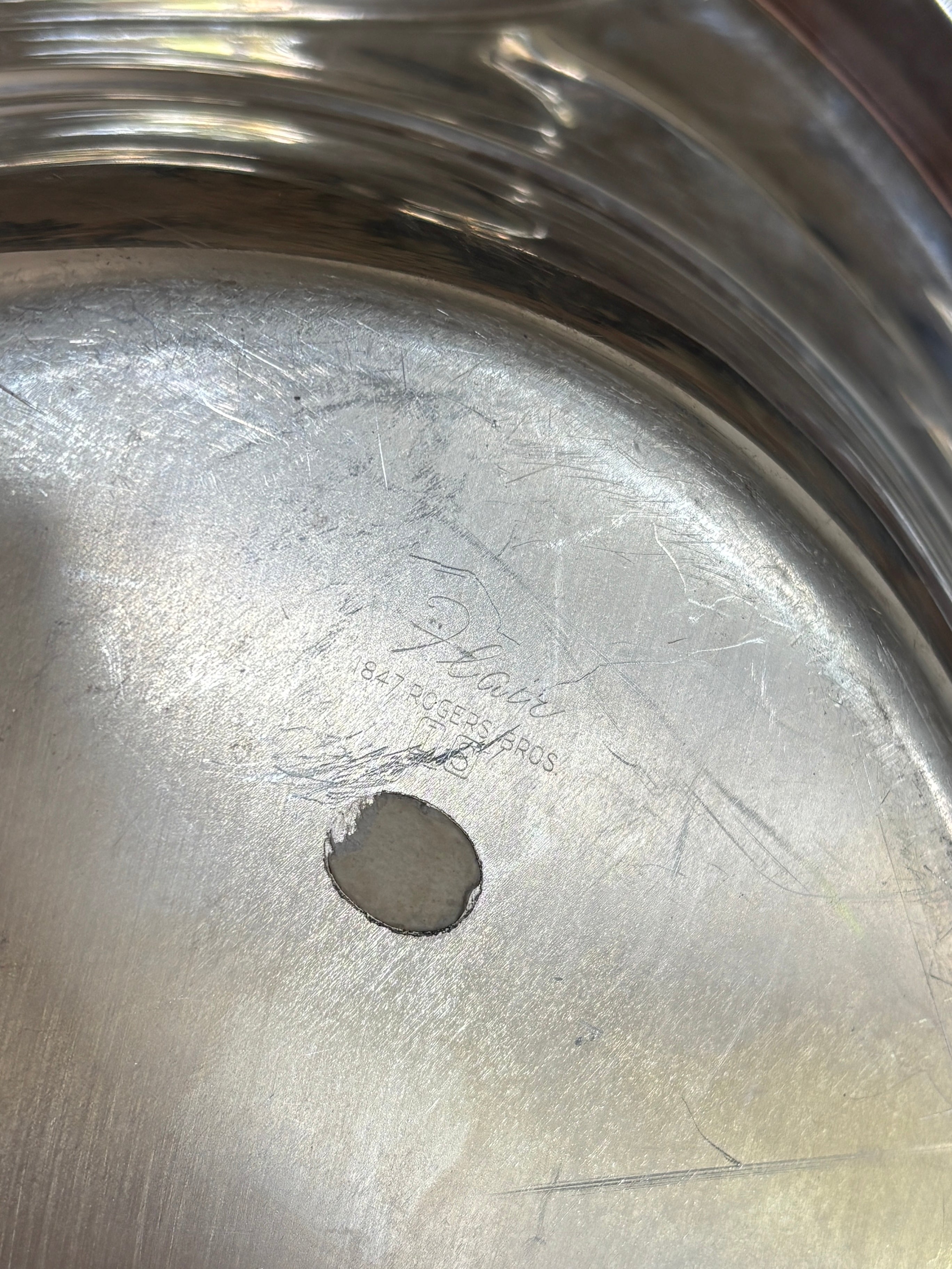 1950s Mid-Century Modern 1847 Rogers Bros. Flair Silverplate Serving Bowl