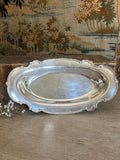 Antique Rococo Revival Silver-Plated Oval Serving Dish