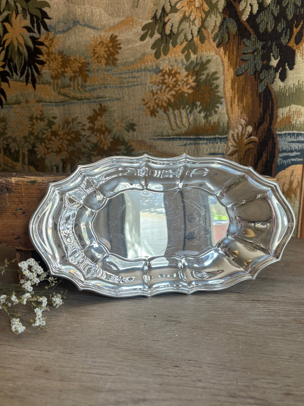 Vintage International Silver Chippendale Silver-Plated Serving Tray